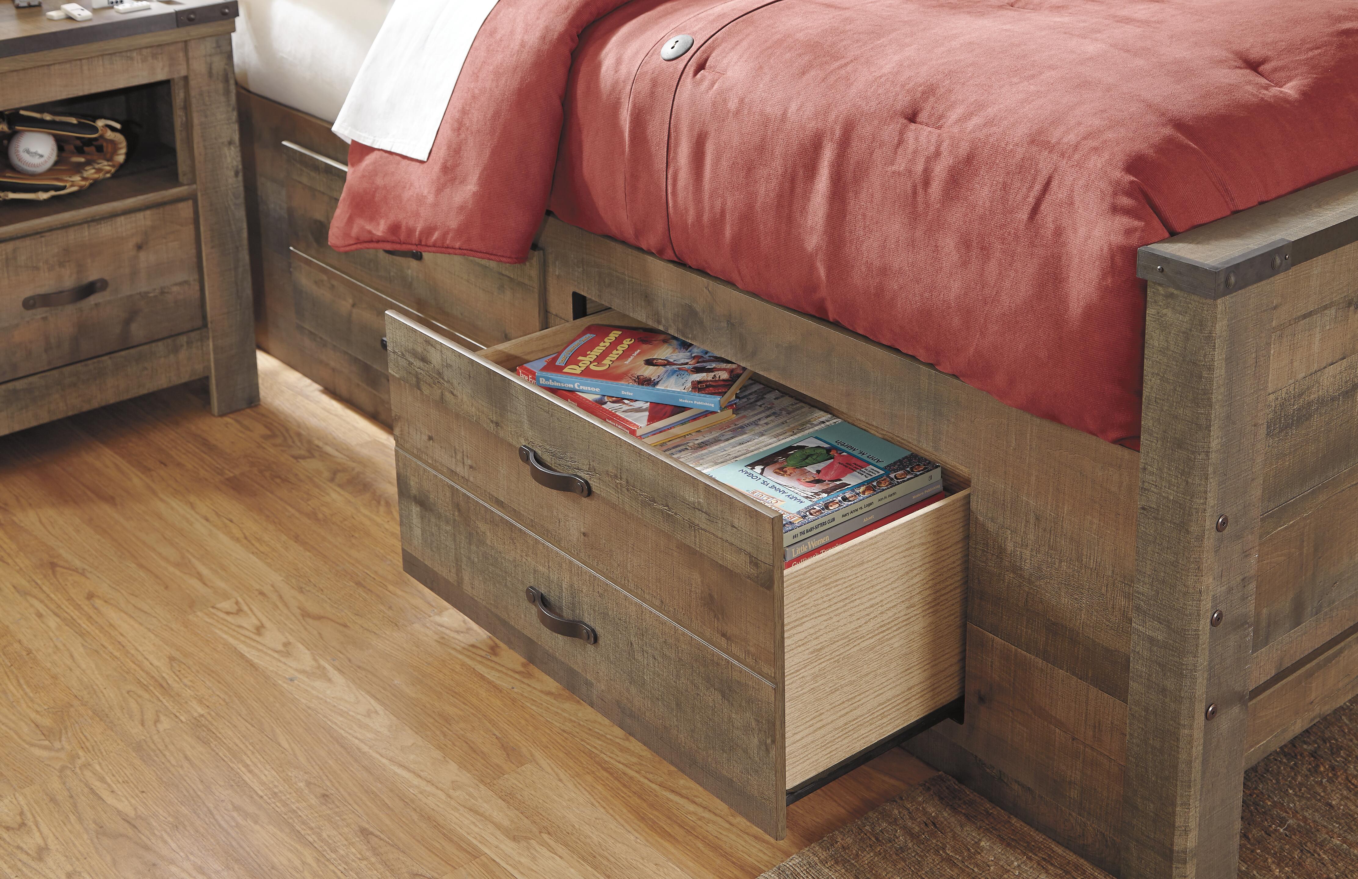 Trinell Bookcase Bed with 2 Storage Drawers