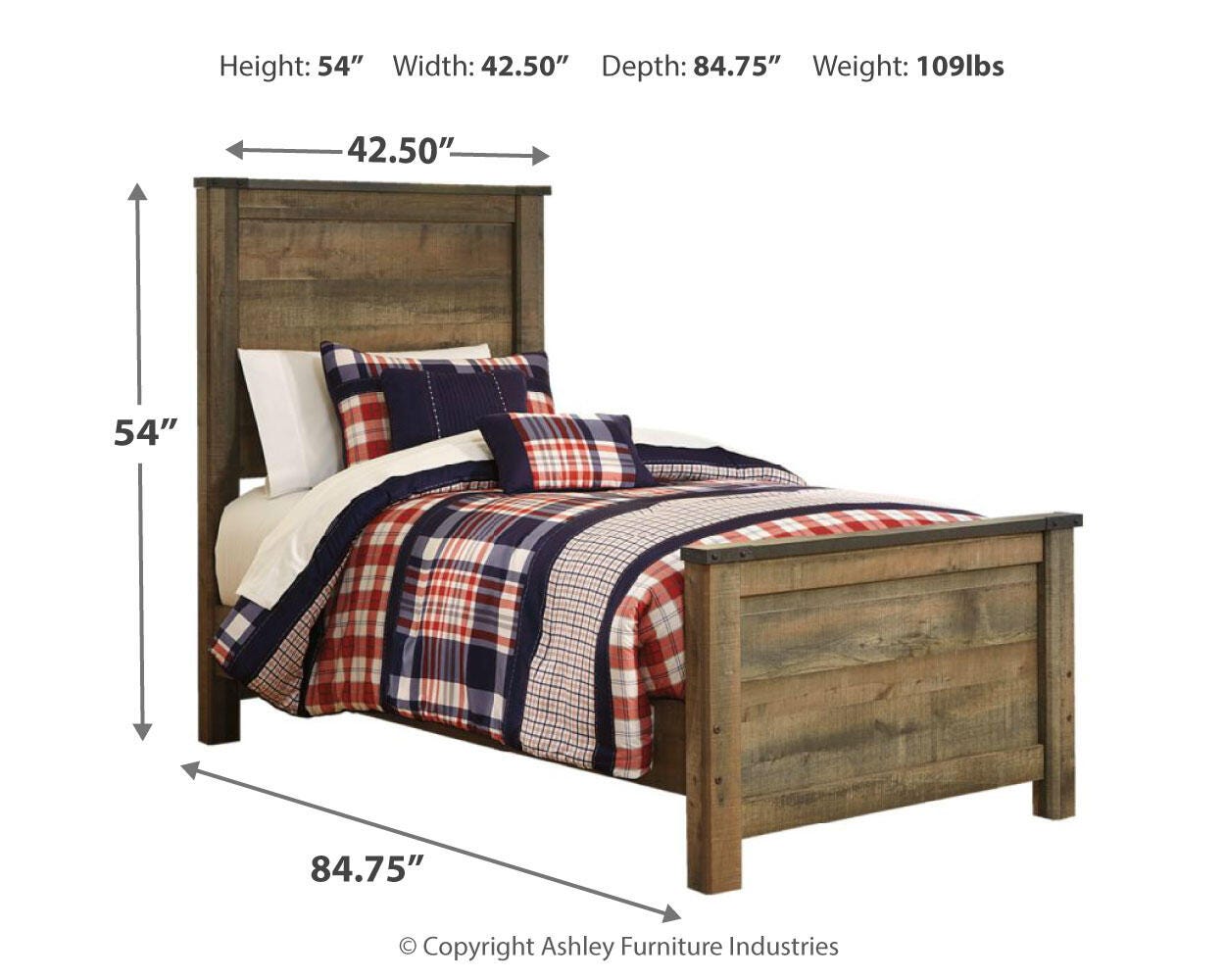 Trinell Panel Bed