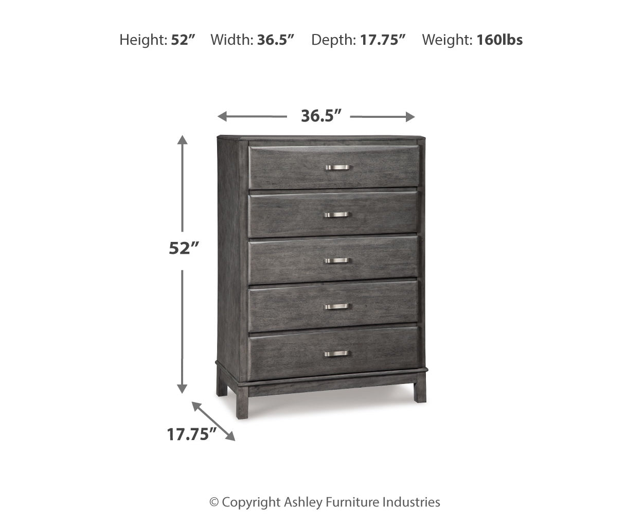 Caitbrook Five Drawer Chest