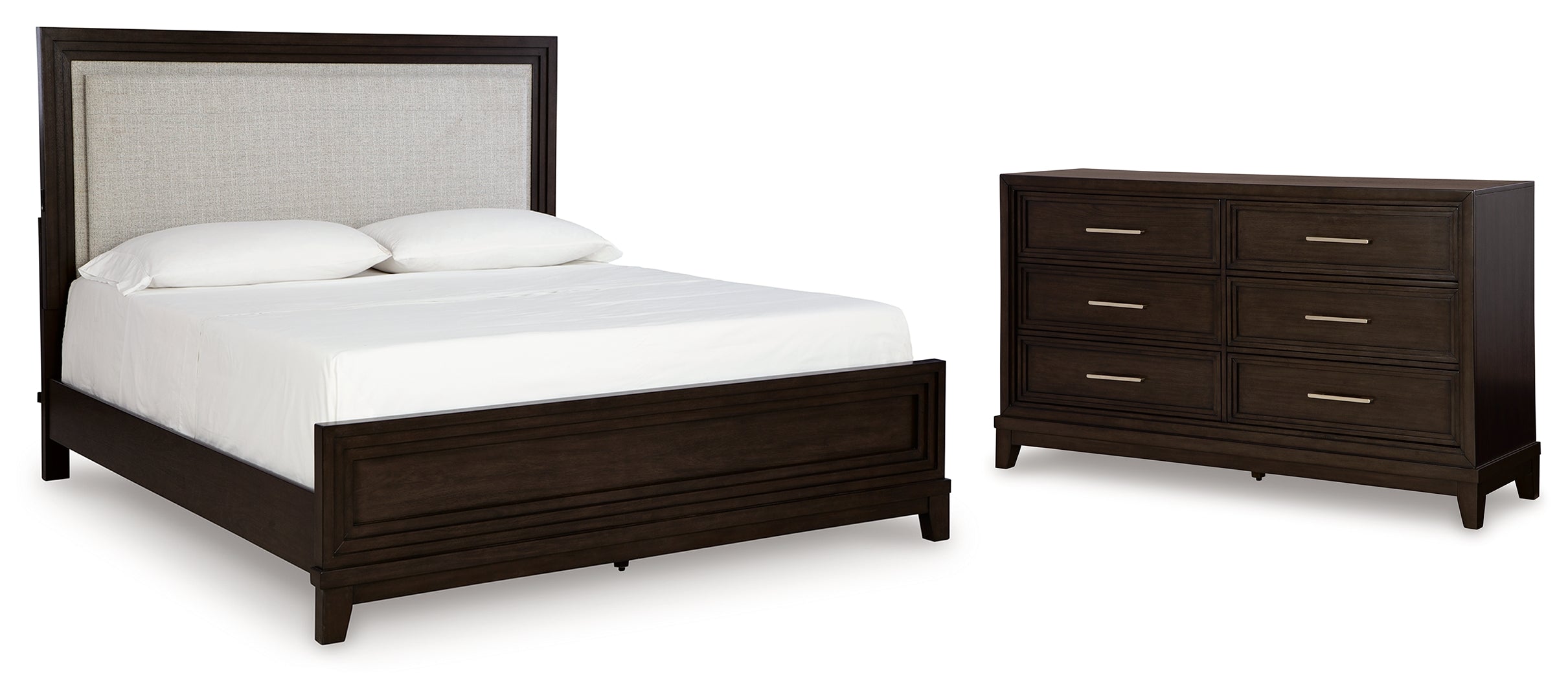 Neymorton Black Upholstered Panel Bedroom Set