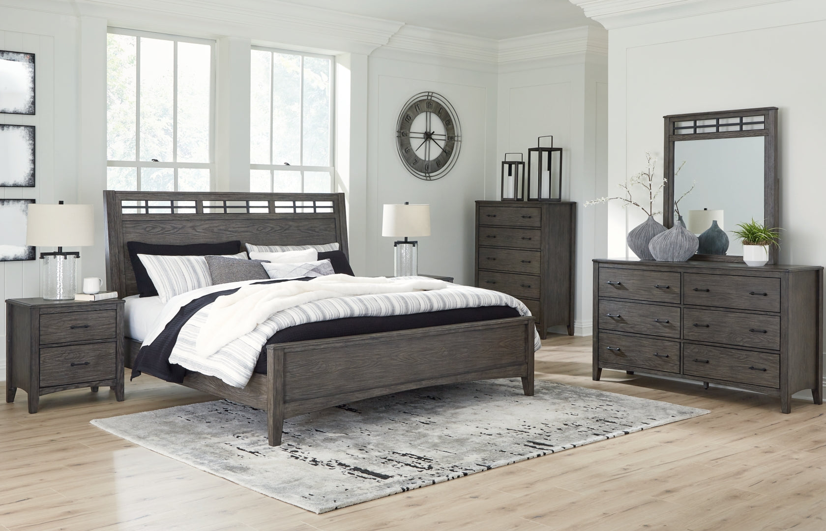 Montillan Grey Panel Bedroom Set