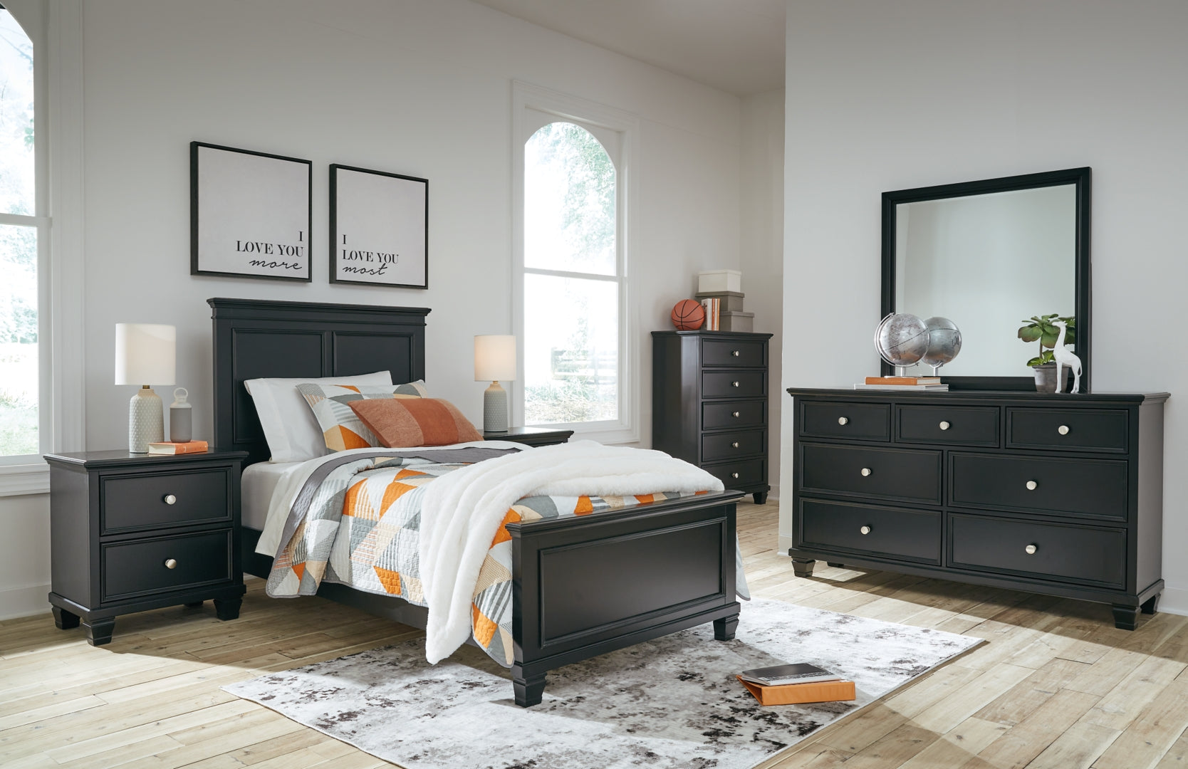 Lanolee Grey Panel Bedroom Set