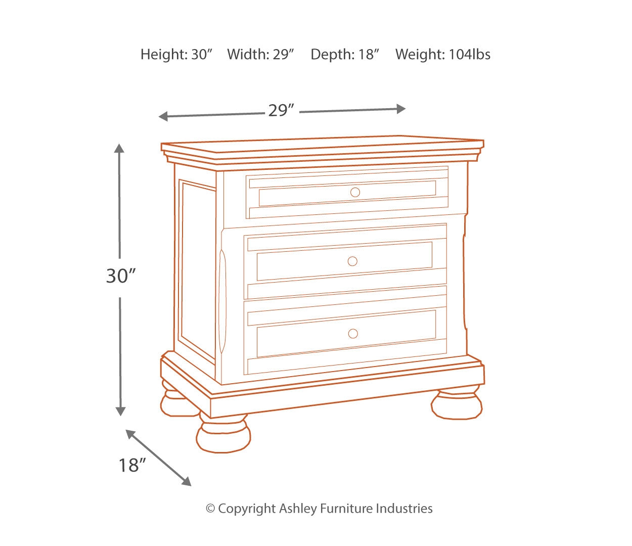 Flynnter Two Drawer Night Stand