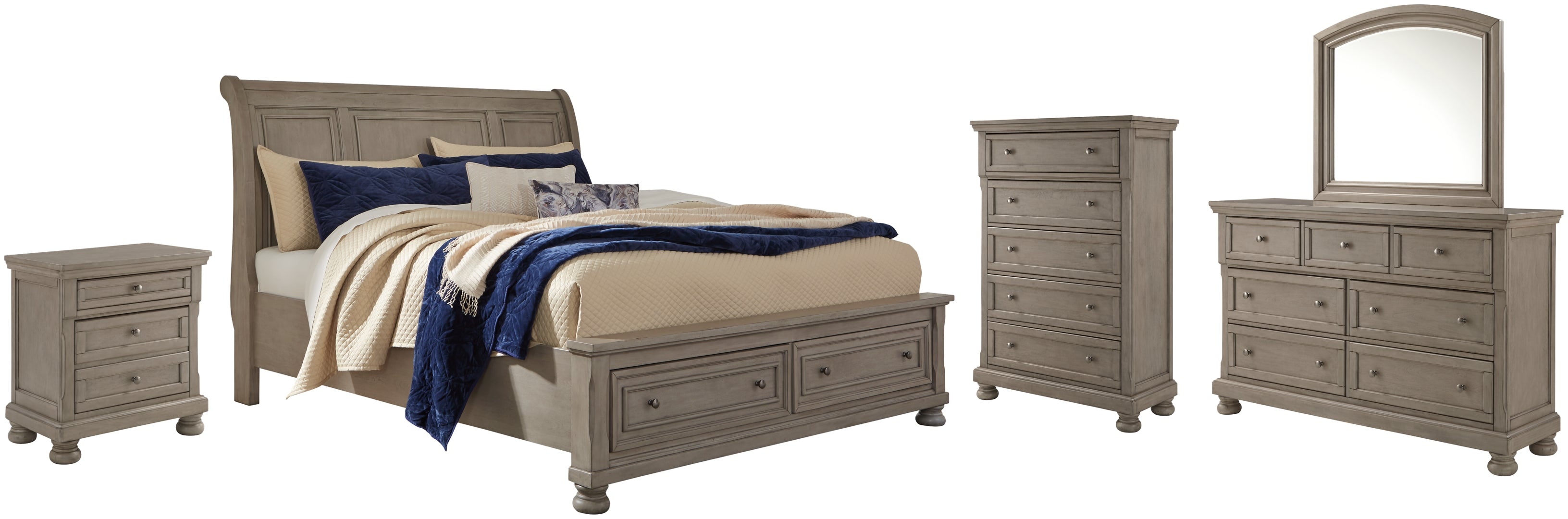 Lettner Brown Panel Bedroom Set