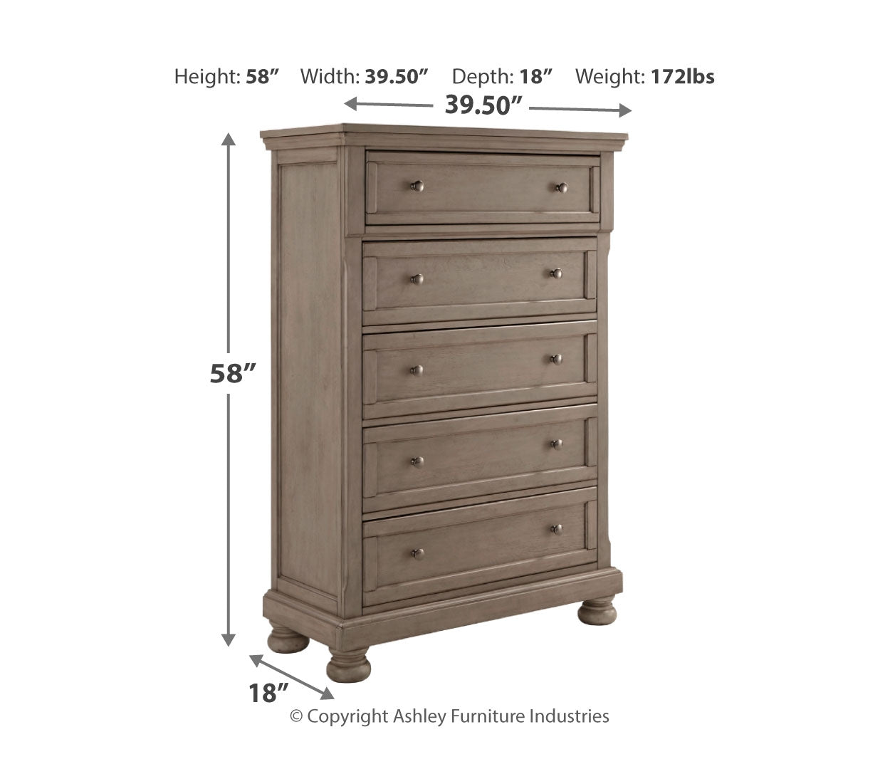 Lettner Five Drawer Chest