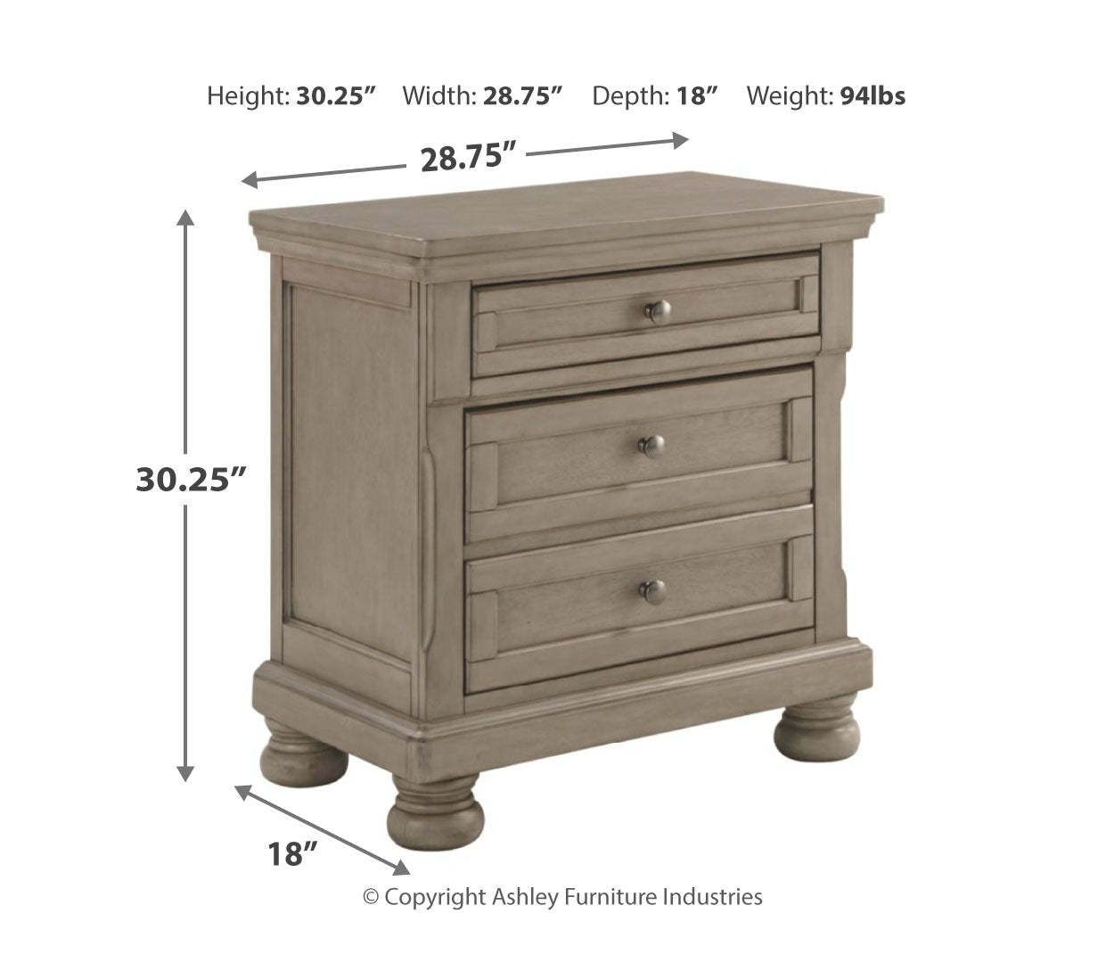 Lettner Two Drawer Night Stand