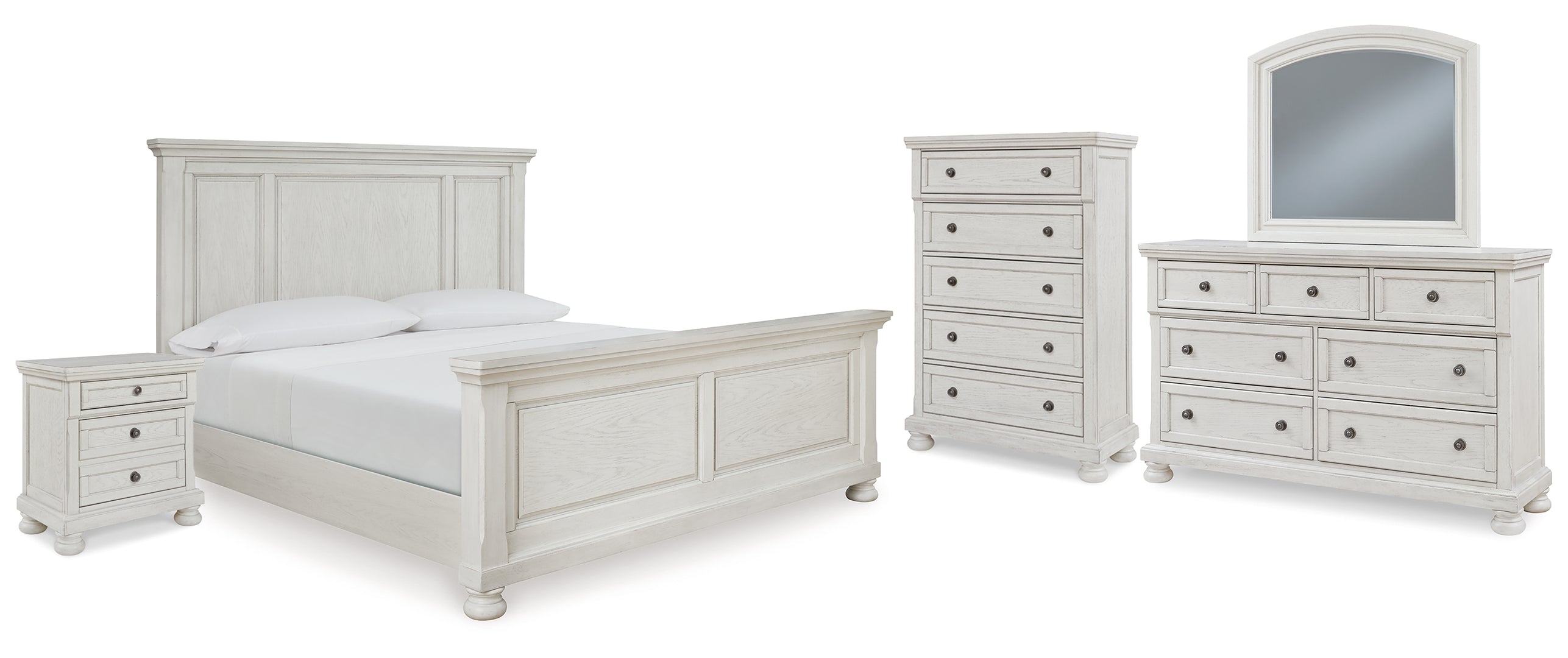 Robbinsdale White Panel Bedroom Set