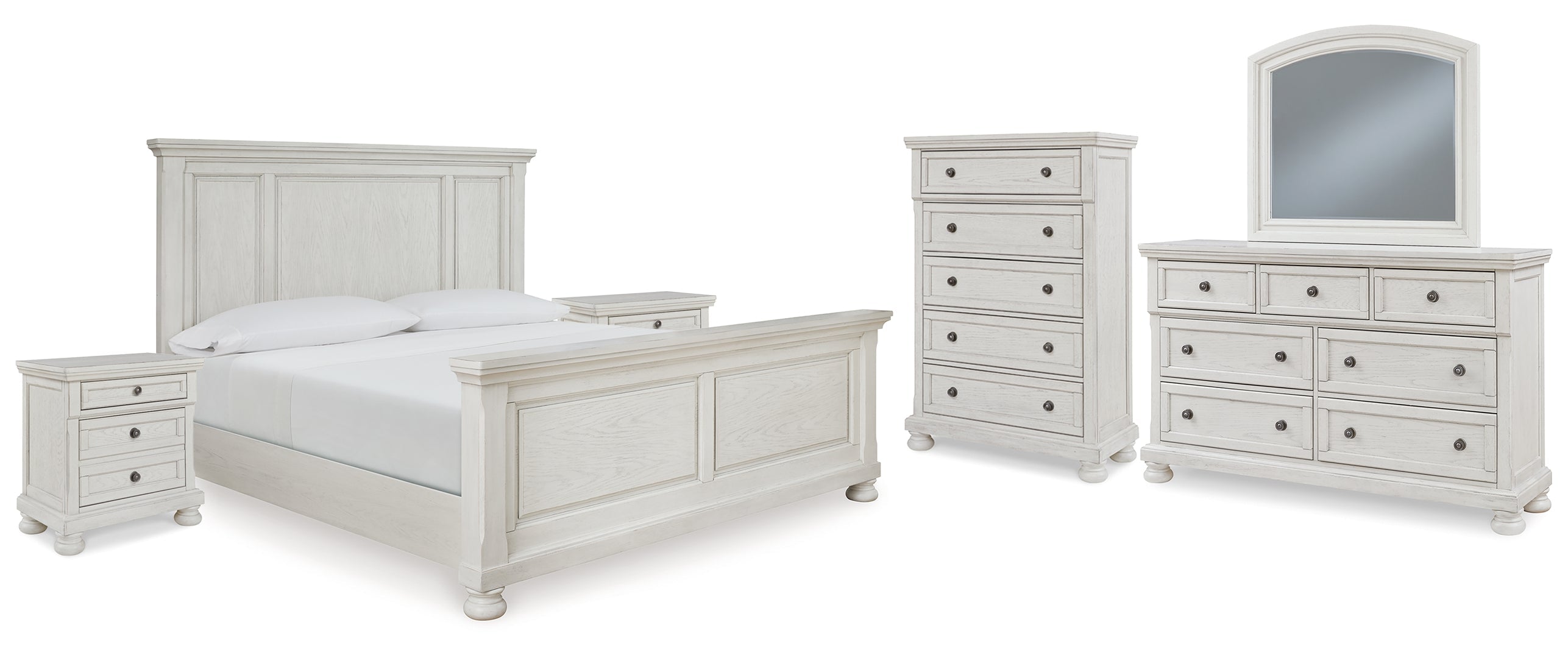 Robbinsdale White Panel Bedroom Set