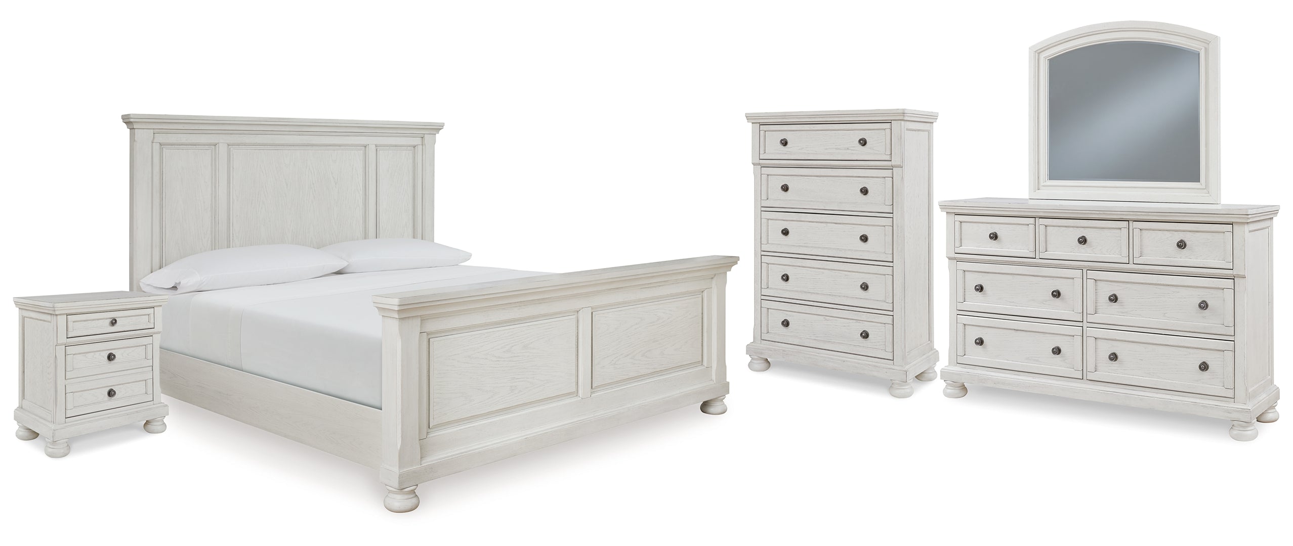 Robbinsdale White Panel Bedroom Set