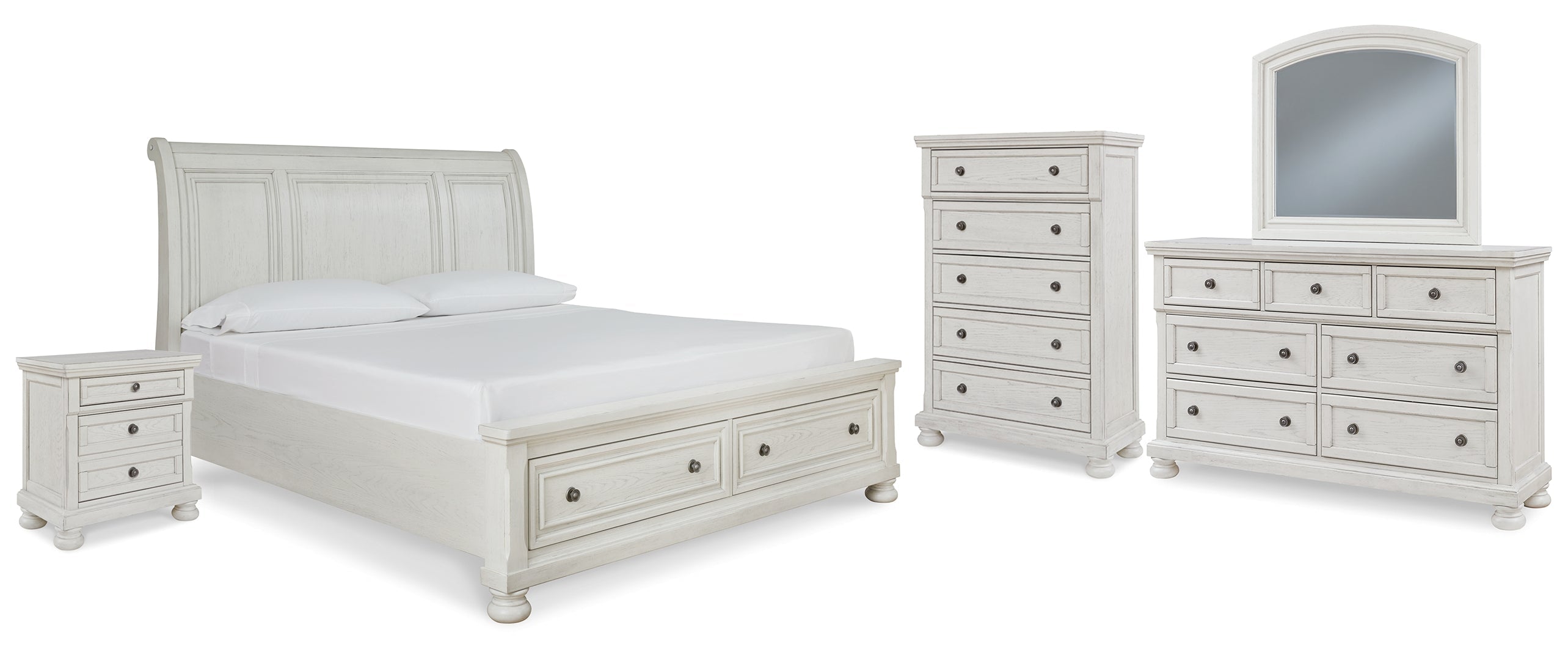 Robbinsdale White Panel Bedroom Set