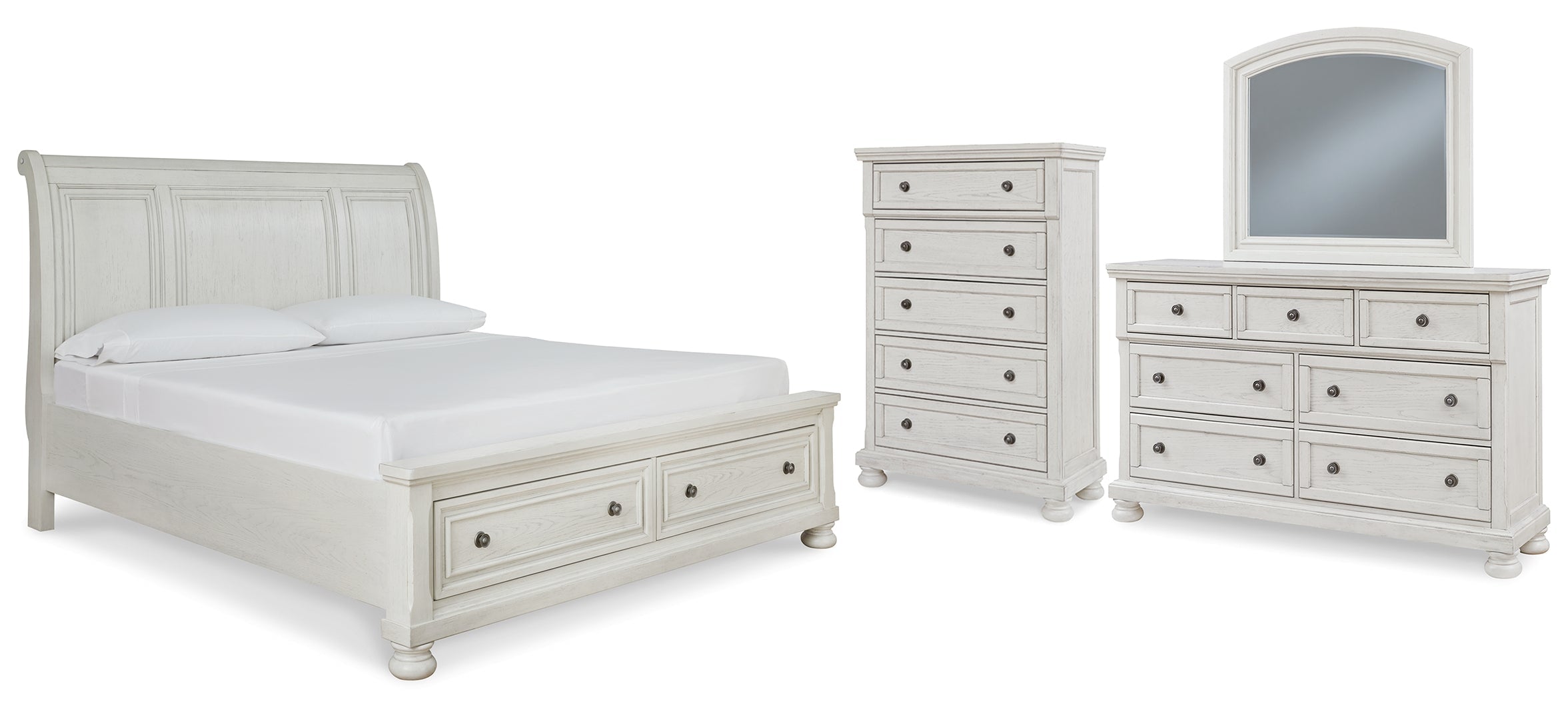 Robbinsdale White Panel Bedroom Set