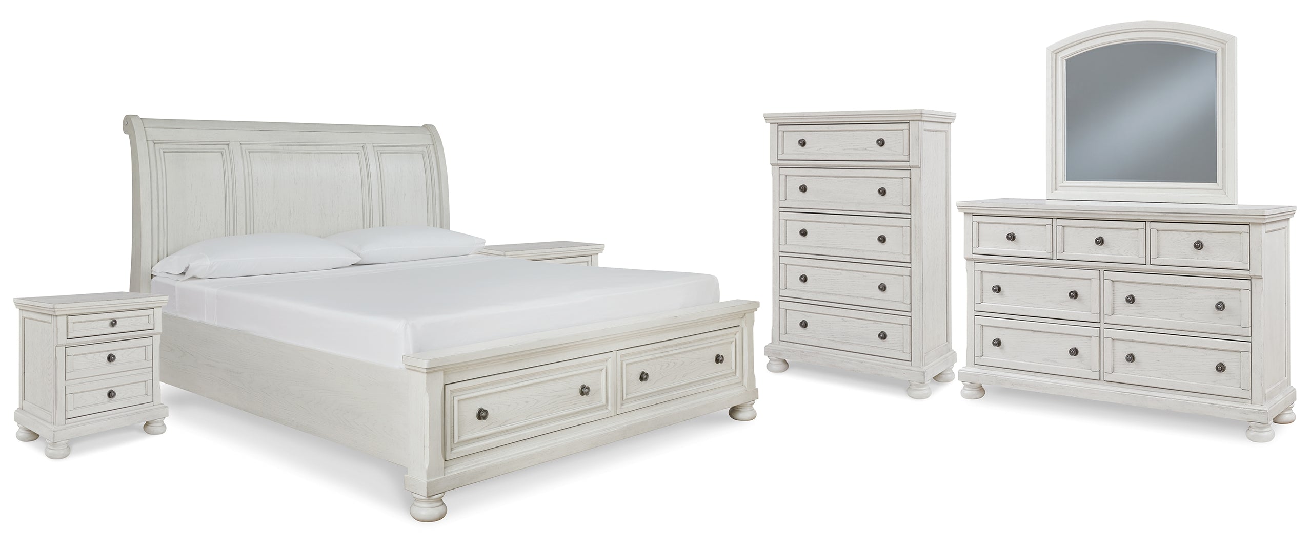 Robbinsdale White Panel Bedroom Set