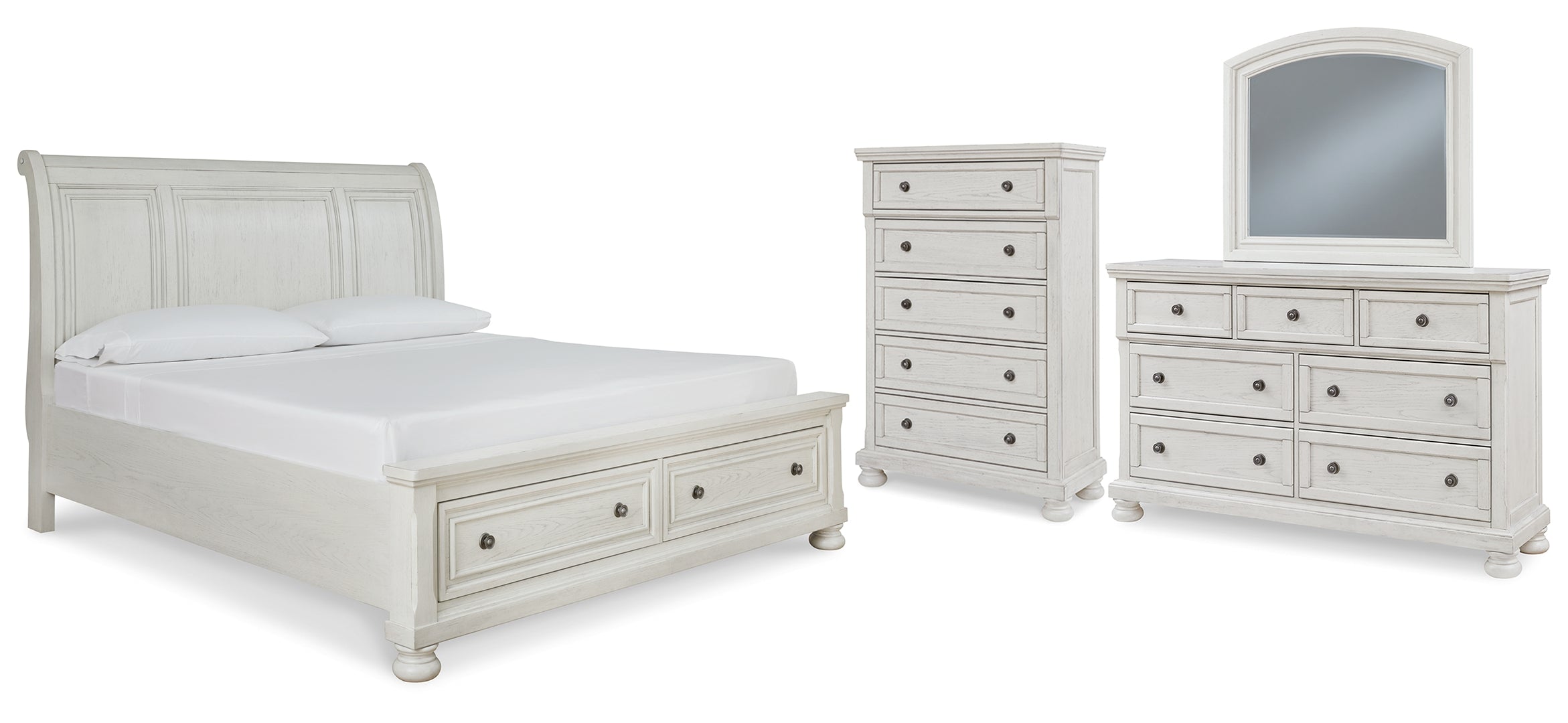 Robbinsdale White Panel Bedroom Set