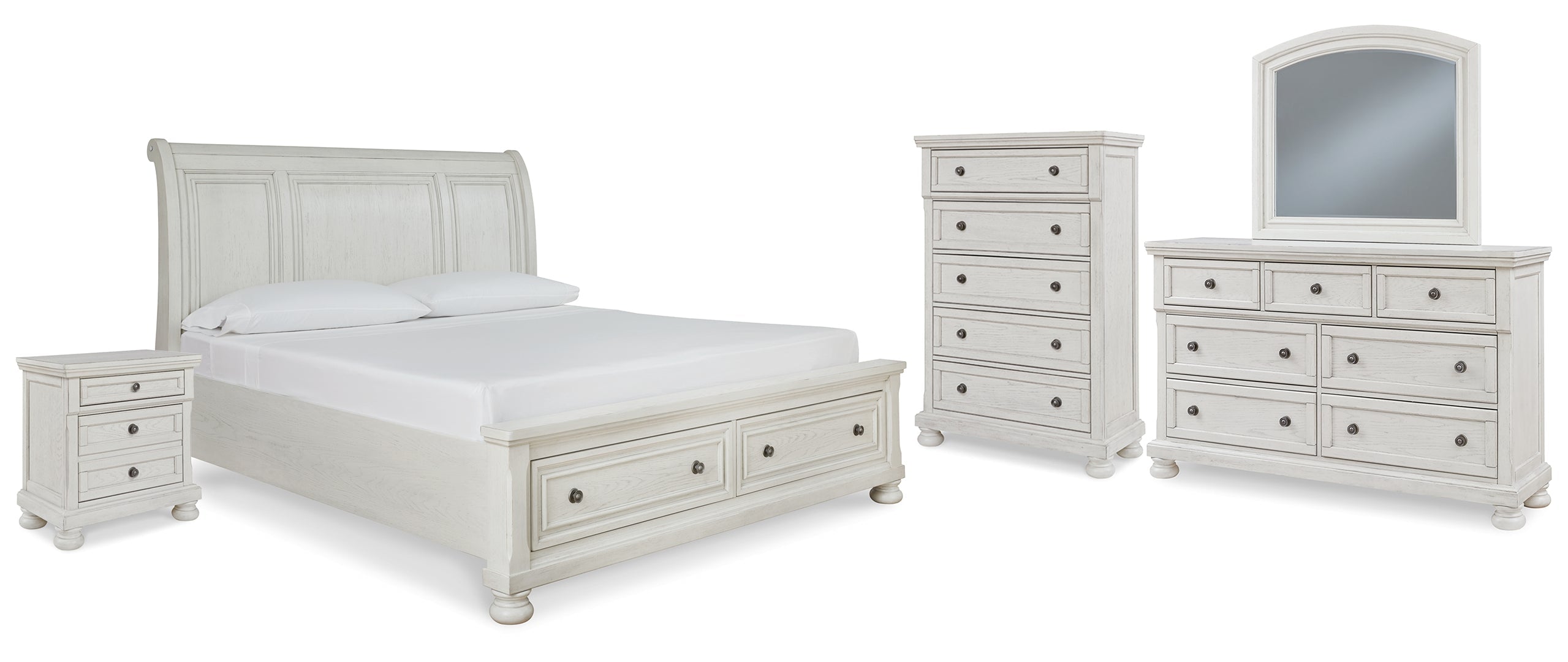 Robbinsdale White Panel Bedroom Set