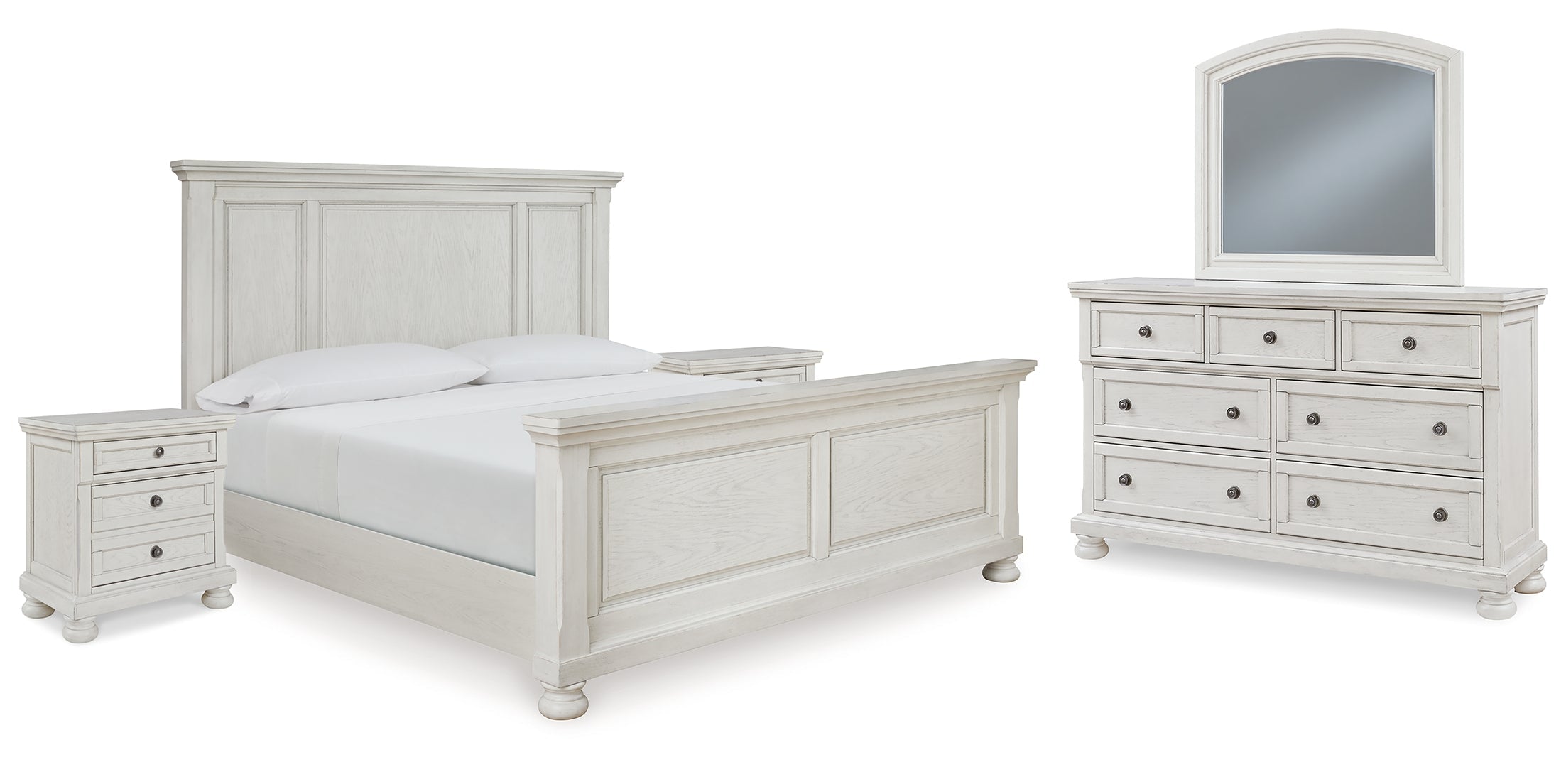 Robbinsdale White Panel Bedroom Set