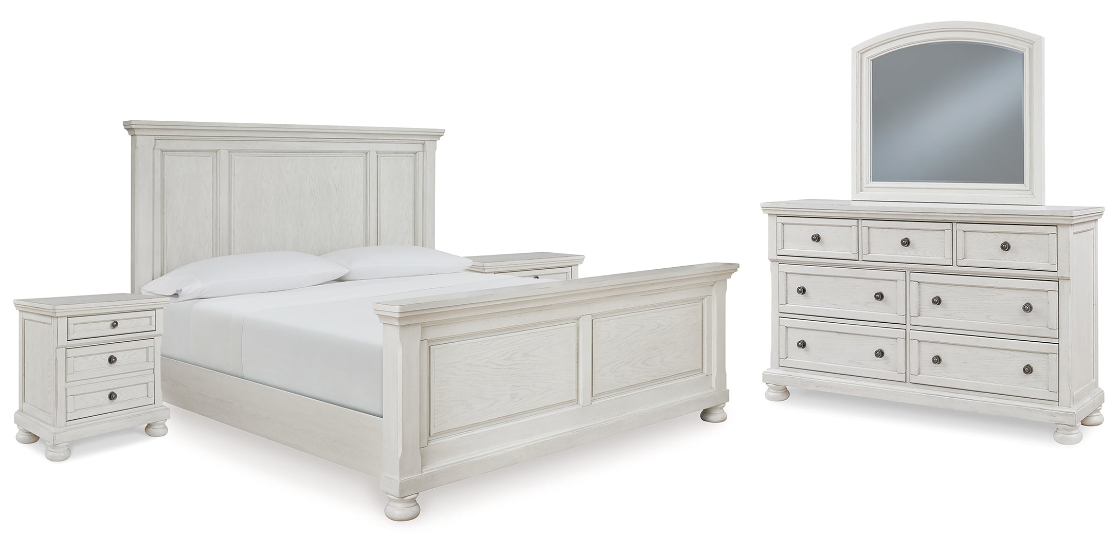 Robbinsdale White Panel Bedroom Set