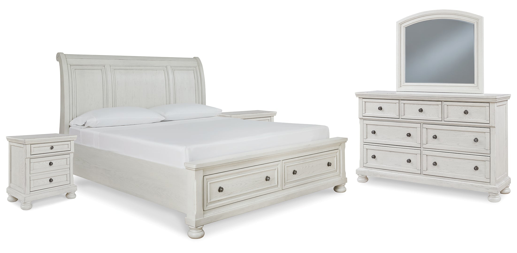 Robbinsdale White Panel Bedroom Set