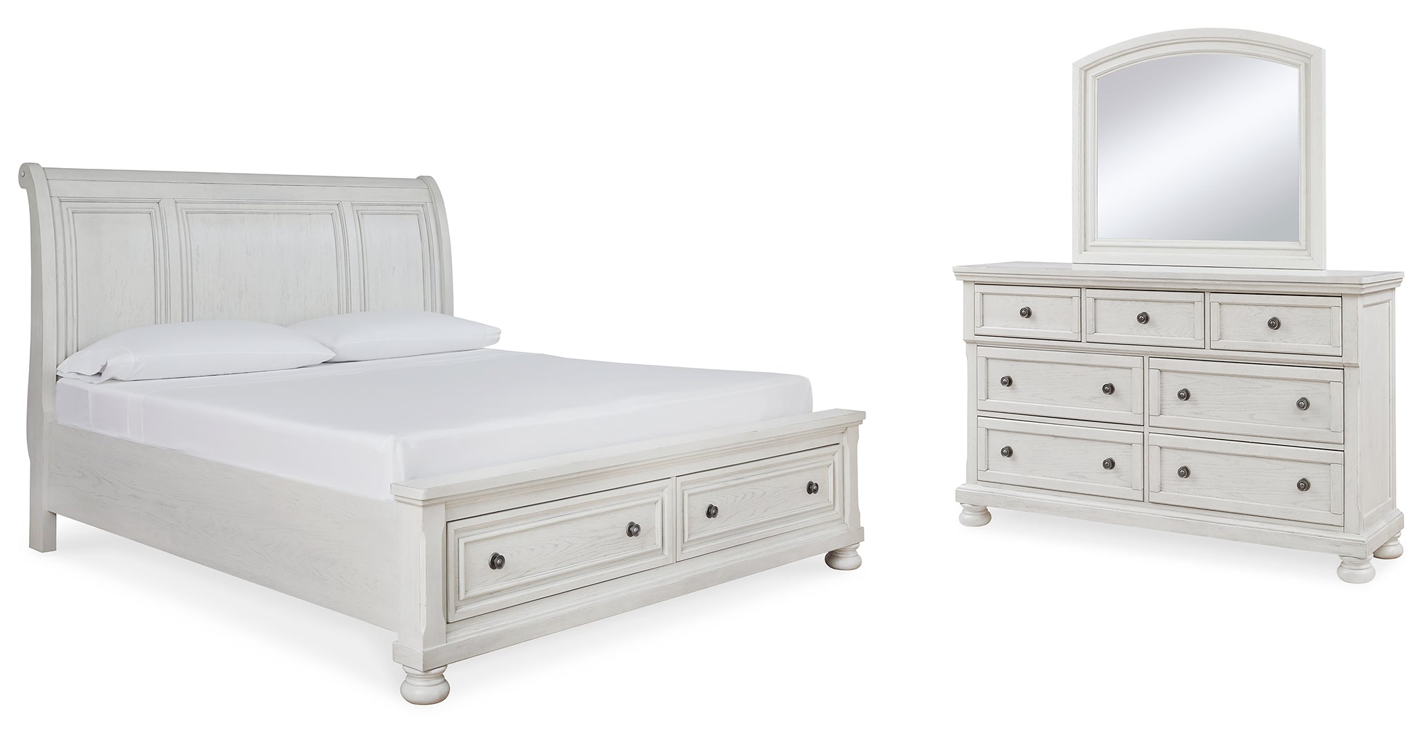 Robbinsdale White Panel Bedroom Set