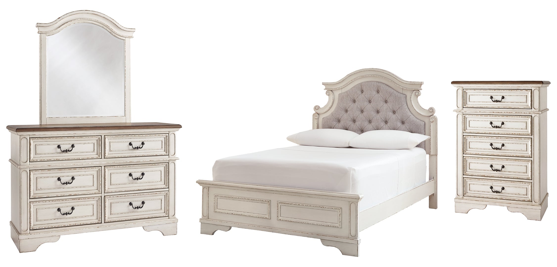 Realyn Beige Upholstered Bedroom Set