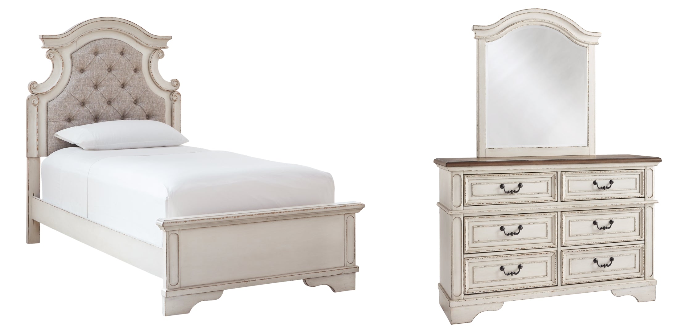 Realyn Beige Upholstered Bedroom Set