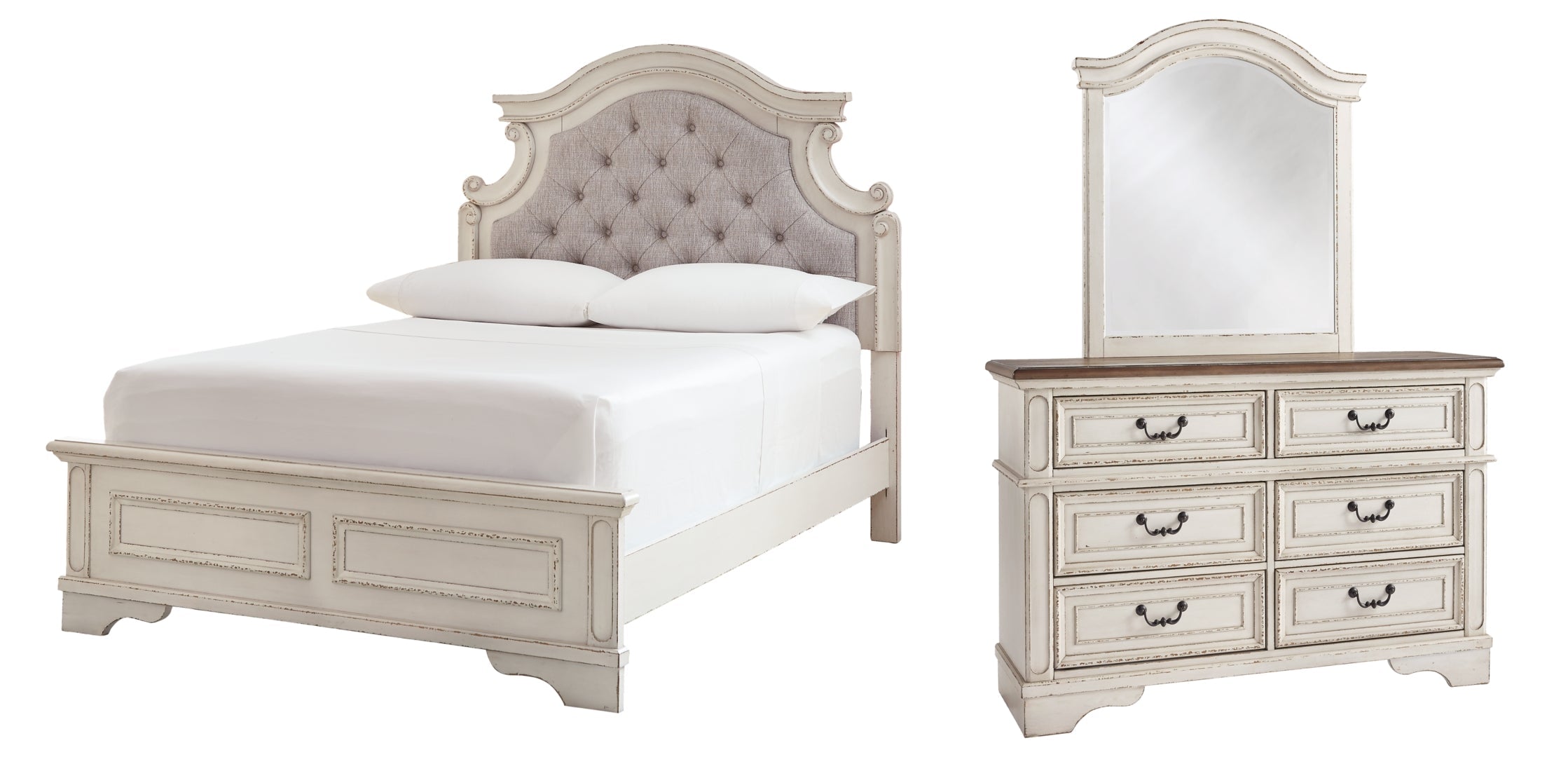 Realyn Beige Upholstered Bedroom Set