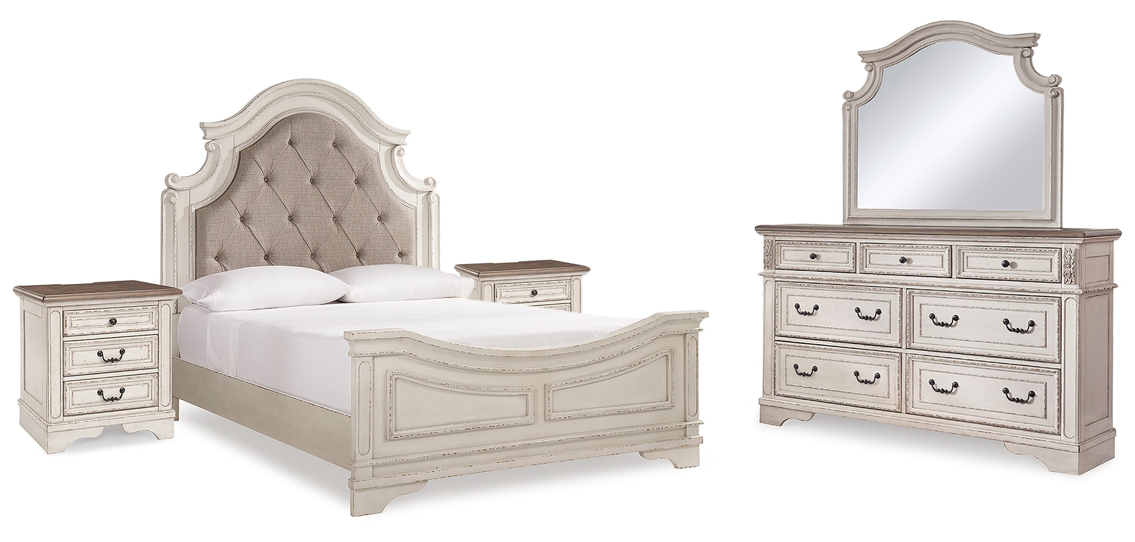 Realyn Beige Upholstered Bedroom Set