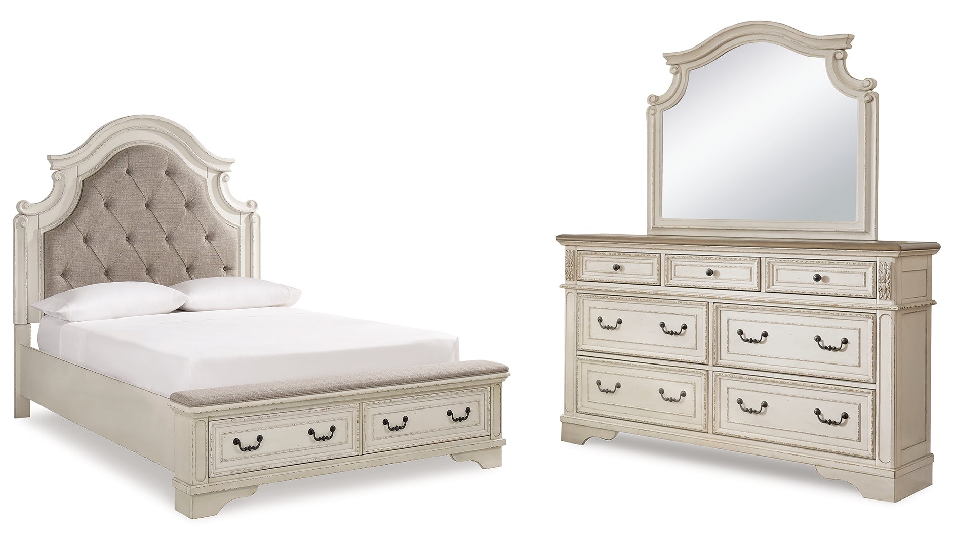 Realyn Beige Upholstered Bedroom Set