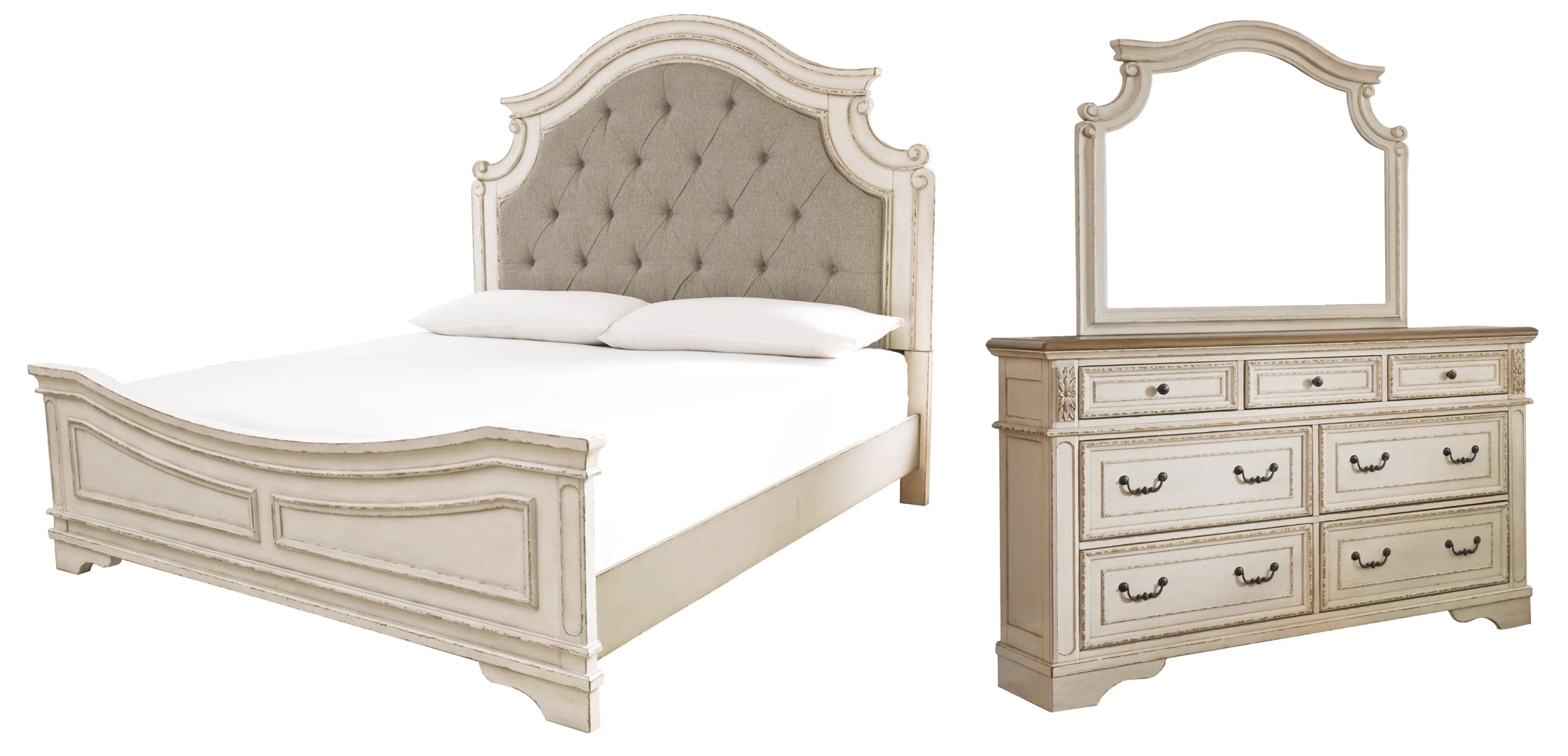 Realyn Beige Upholstered Bedroom Set