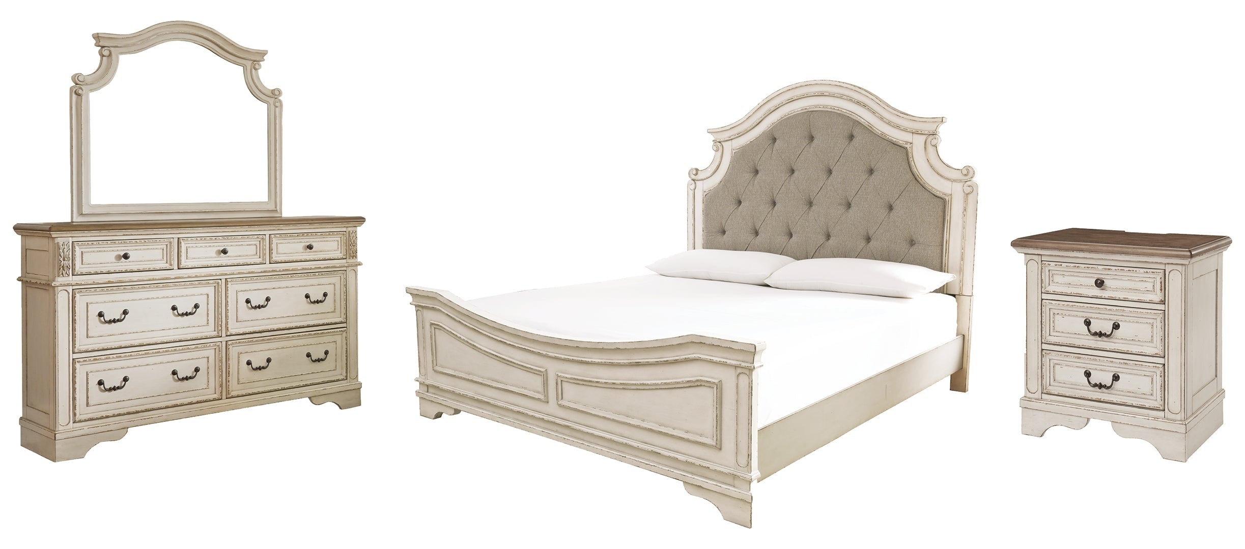 Realyn Beige Upholstered Bedroom Set