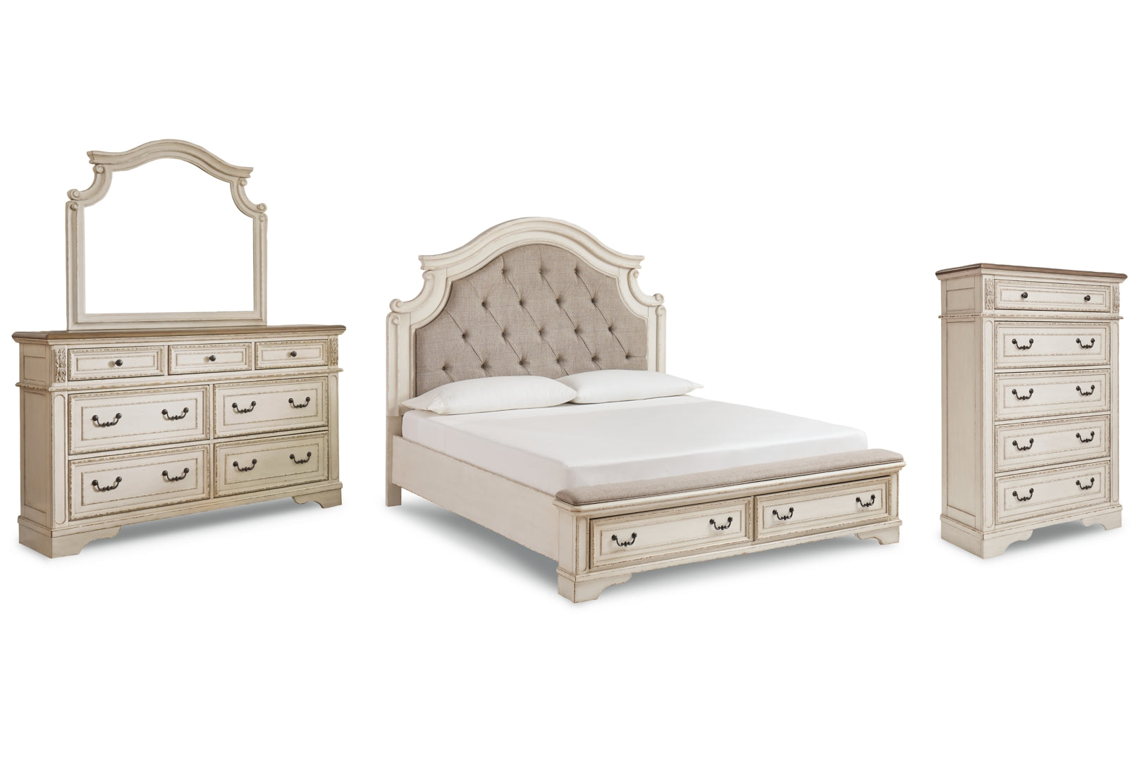 Realyn Beige Upholstered Bedroom Set