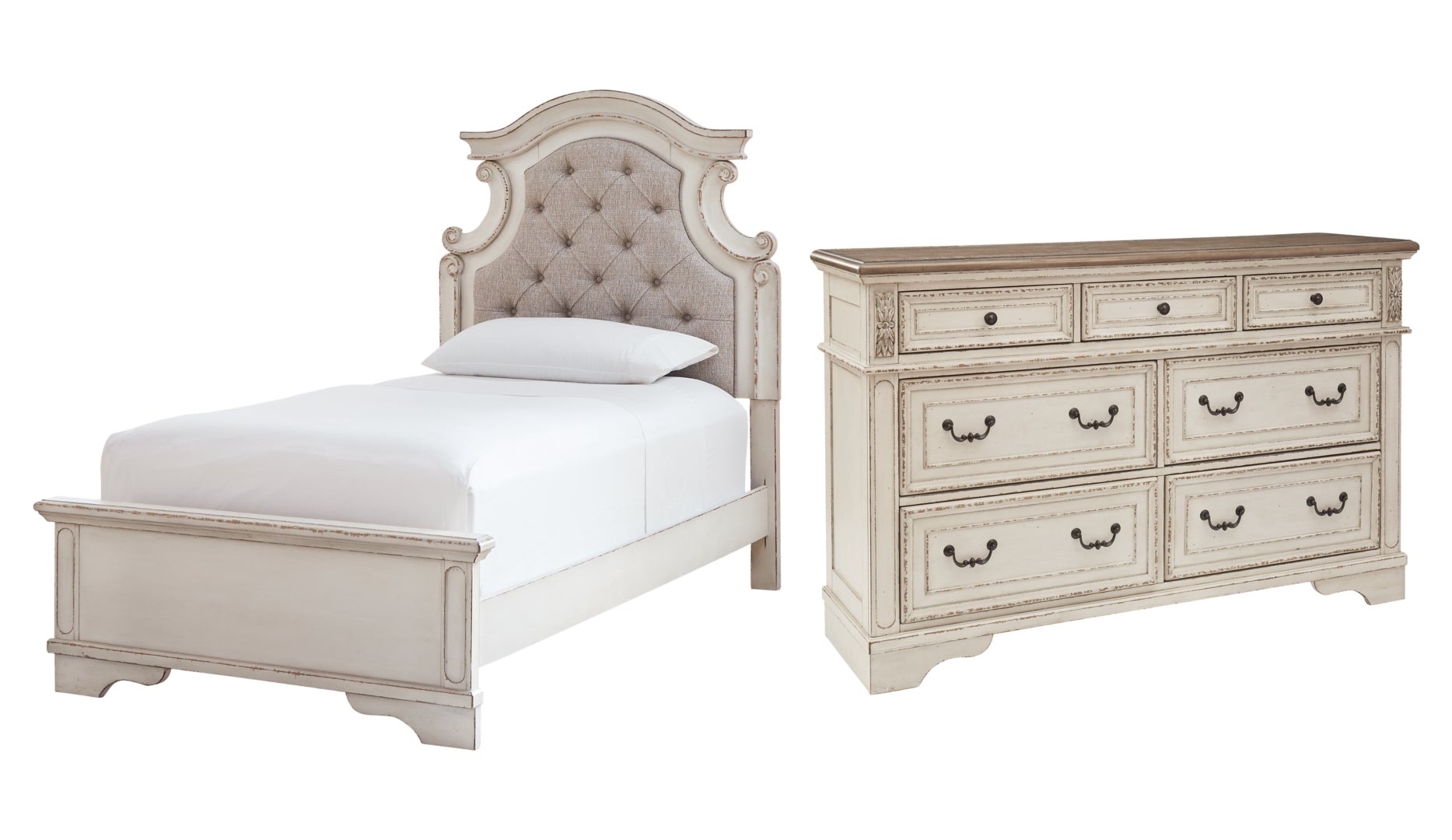 Realyn Beige Upholstered Bedroom Set