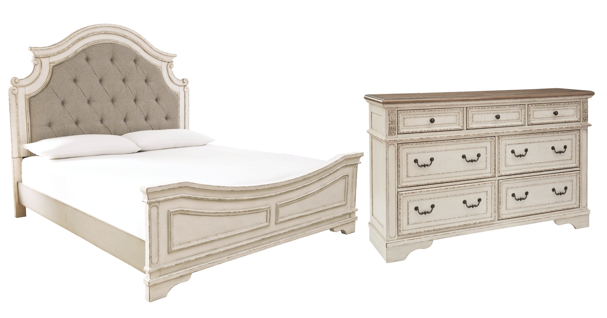 Realyn Beige Upholstered Bedroom Set