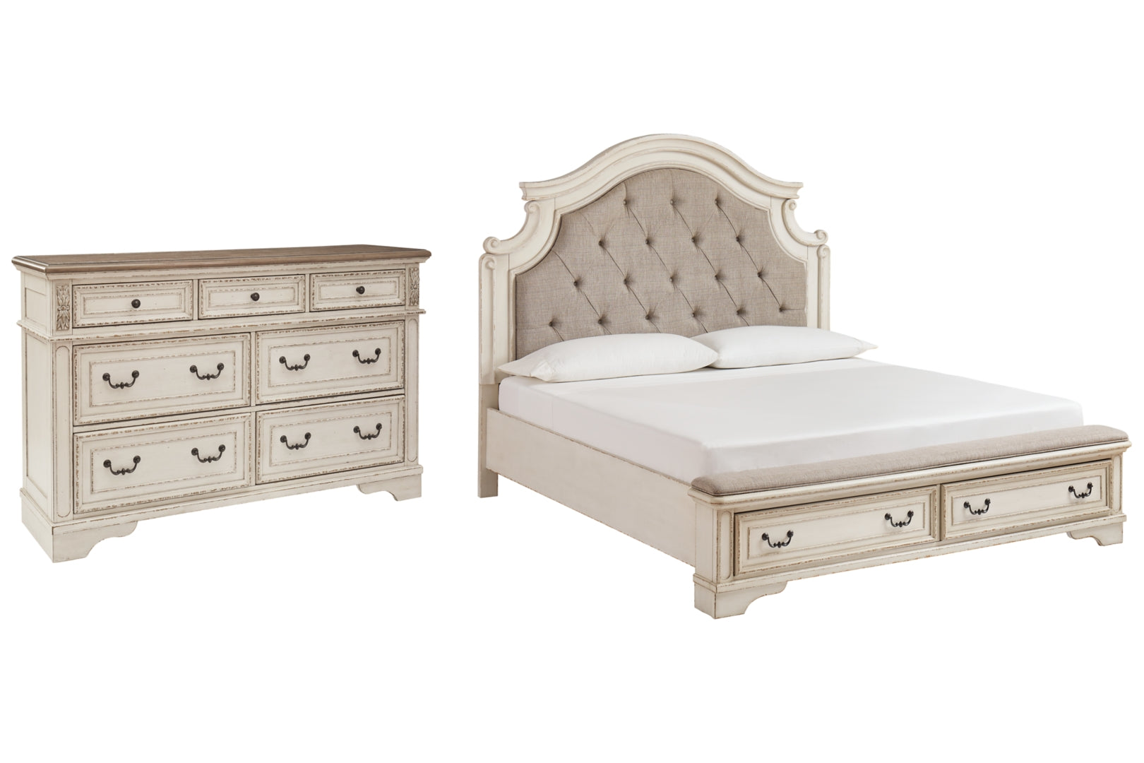 Realyn Beige Upholstered Bedroom Set