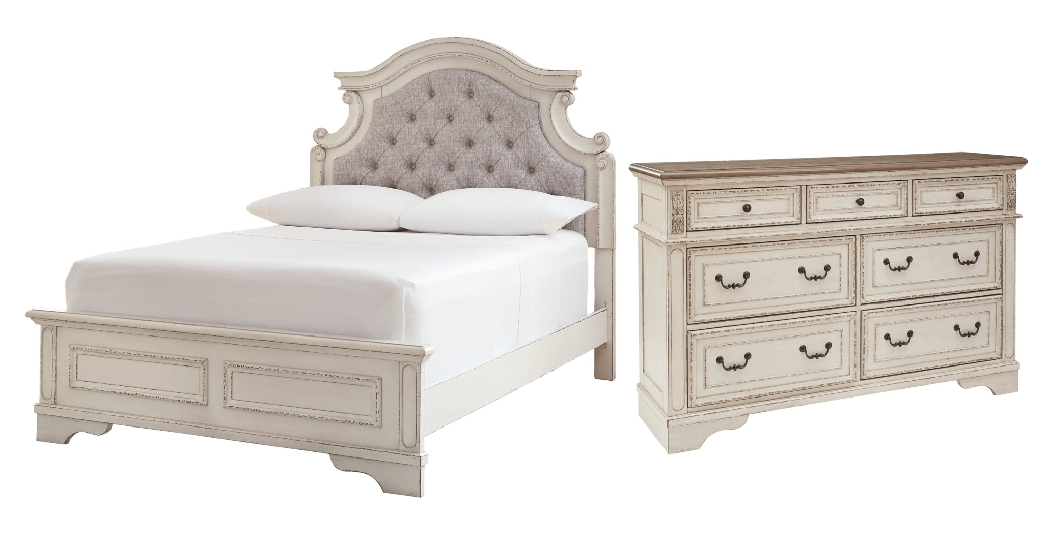 Realyn Beige Upholstered Bedroom Set