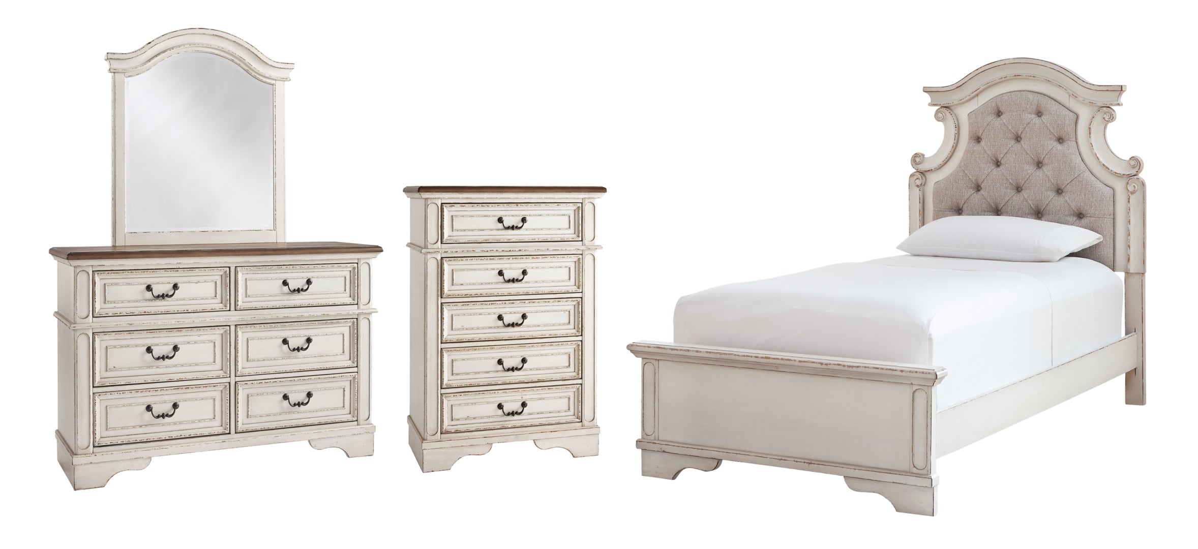 Realyn Beige Upholstered Bedroom Set