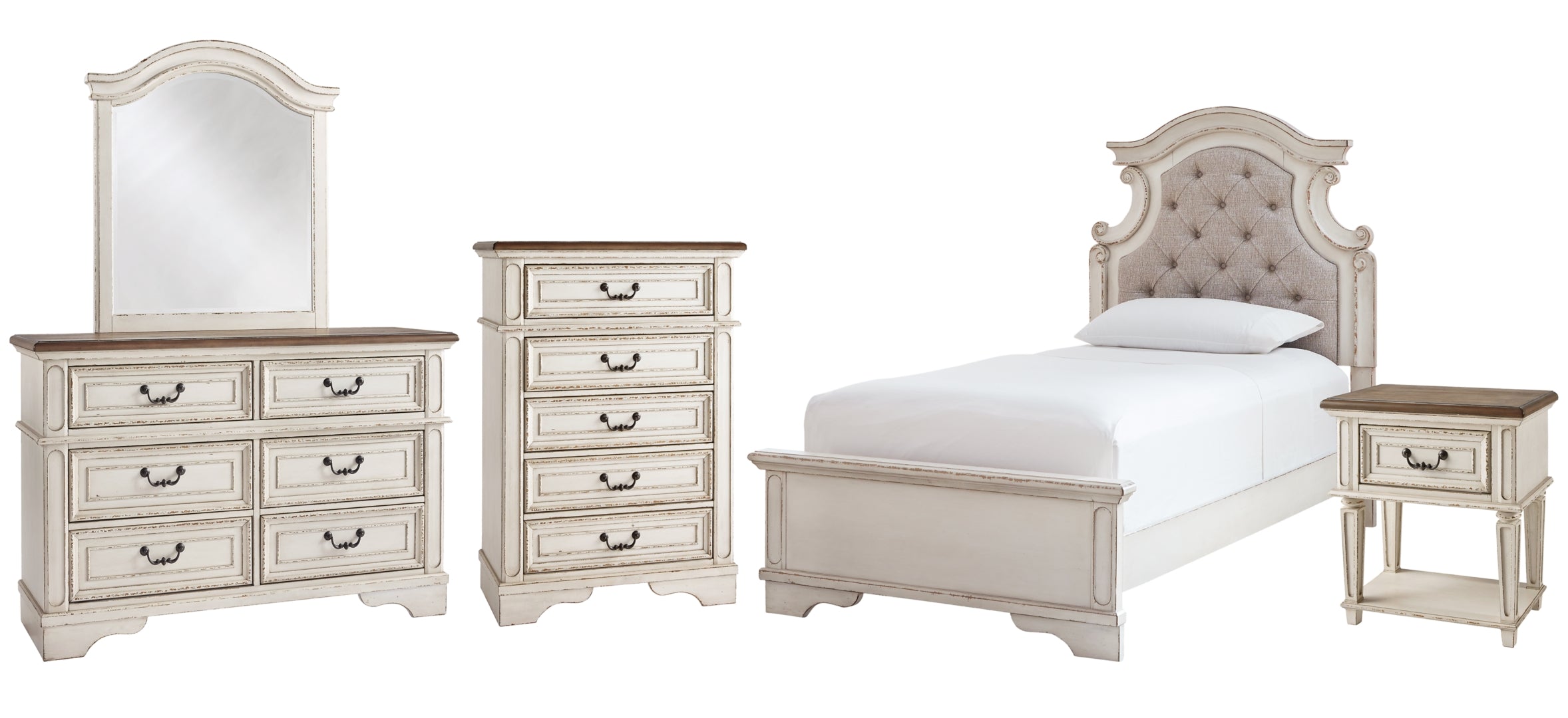 Realyn Beige Upholstered Bedroom Set