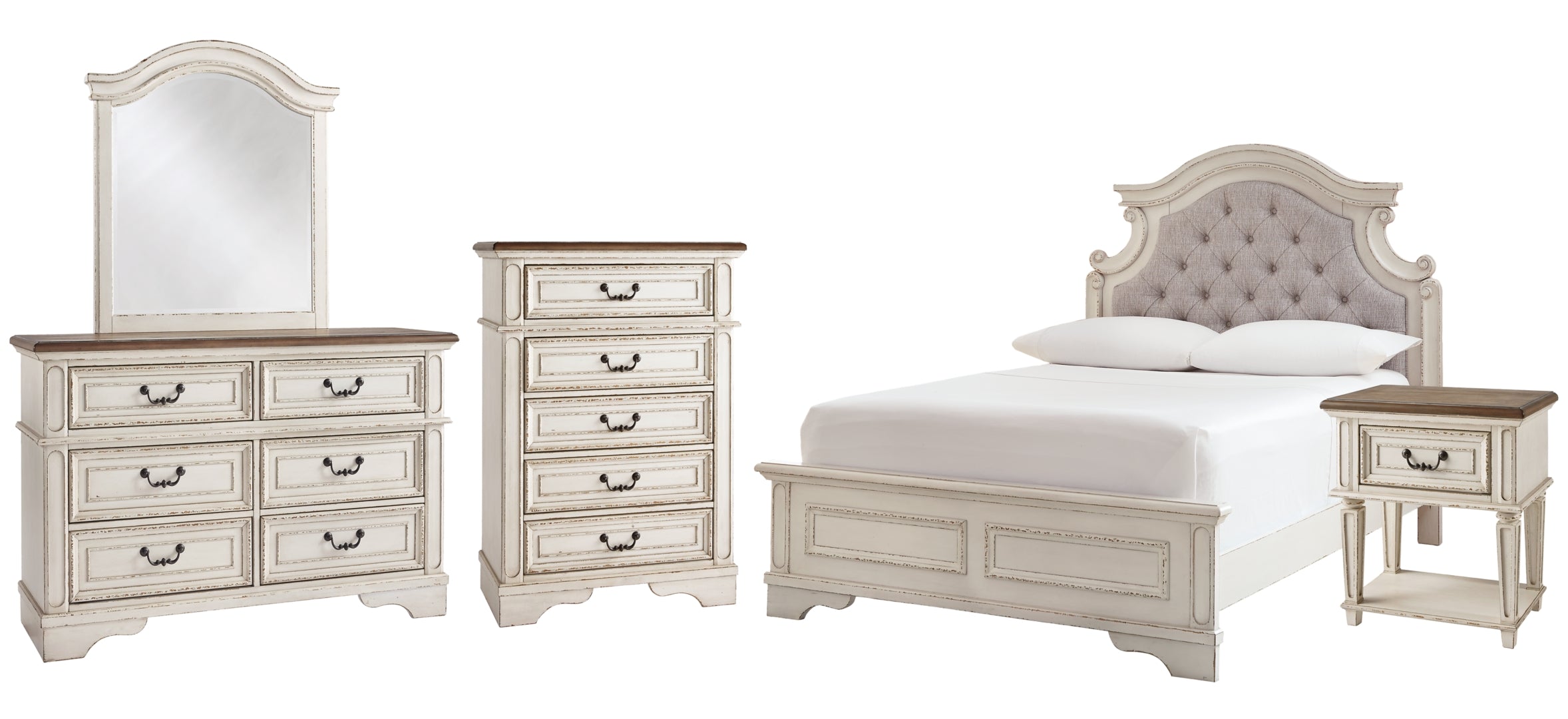 Realyn Beige Upholstered Bedroom Set