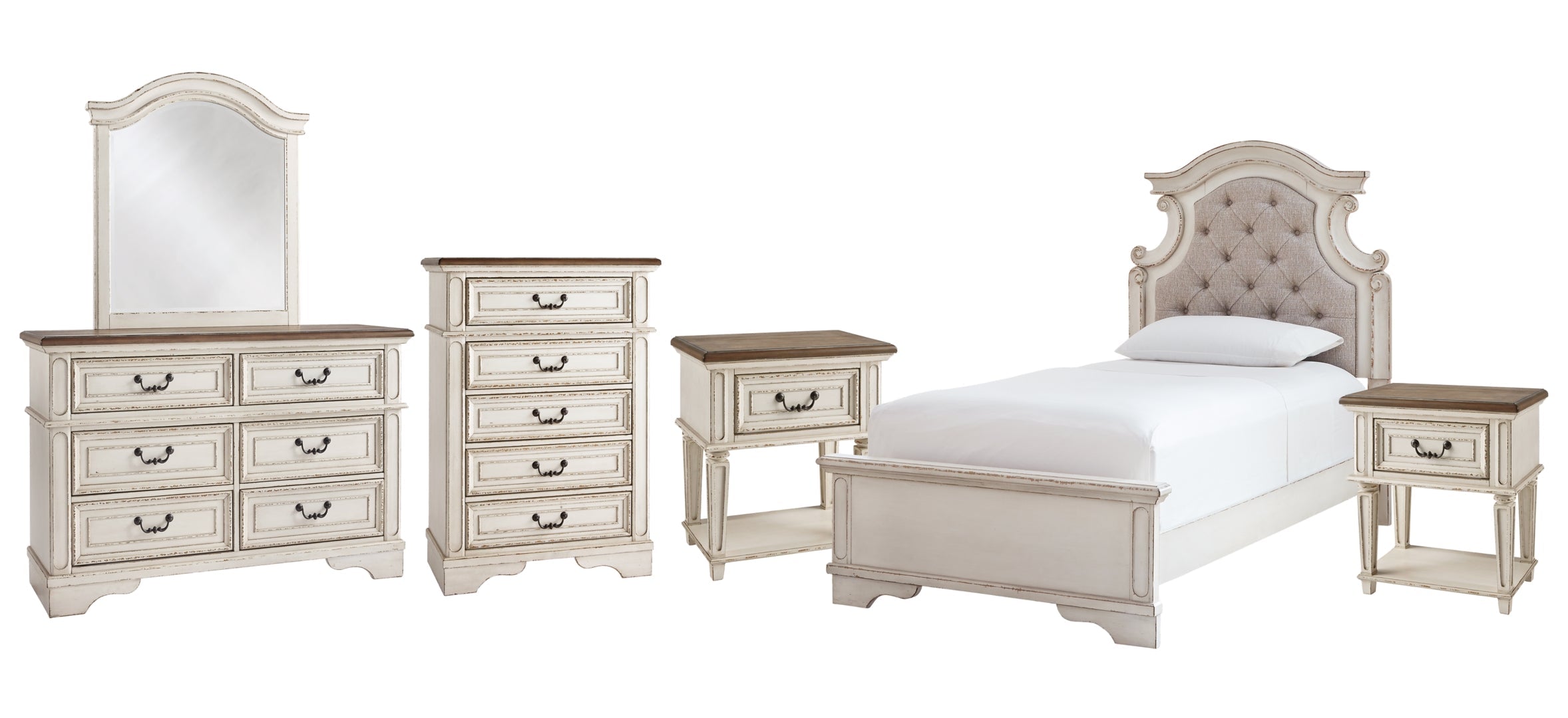 Realyn Beige Upholstered Bedroom Set