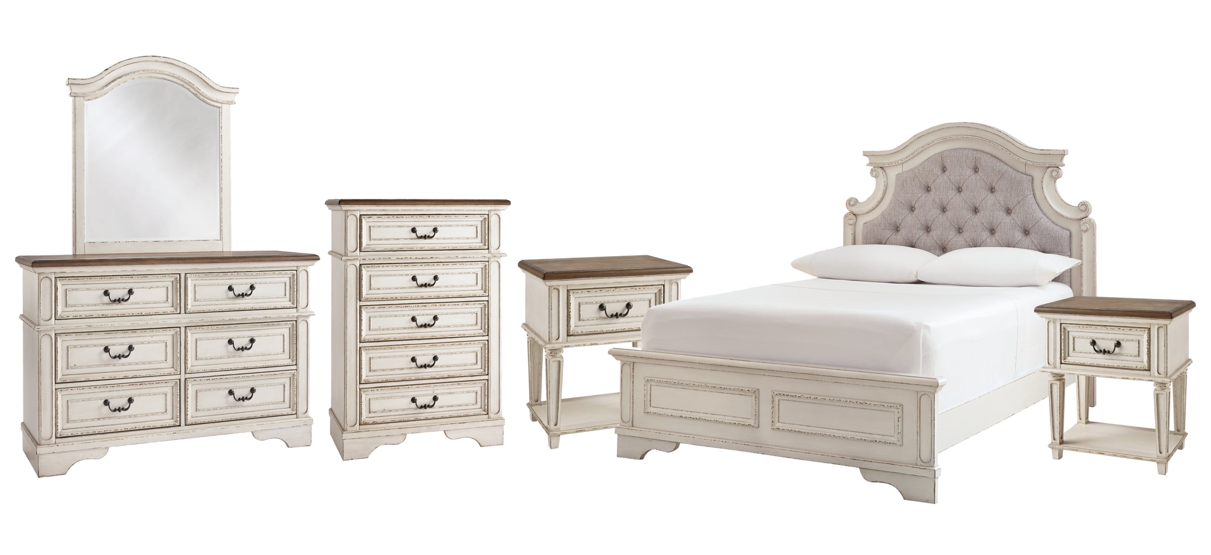 Realyn Beige Upholstered Bedroom Set