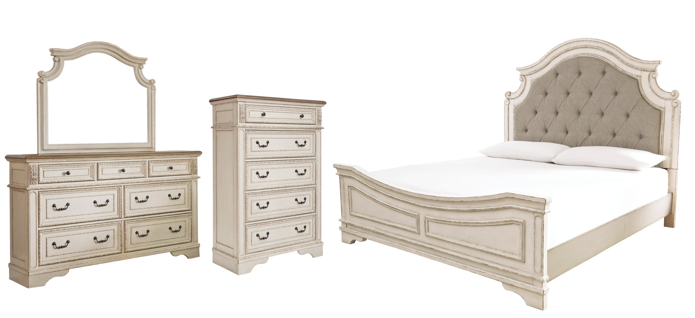 Realyn Beige Upholstered Bedroom Set