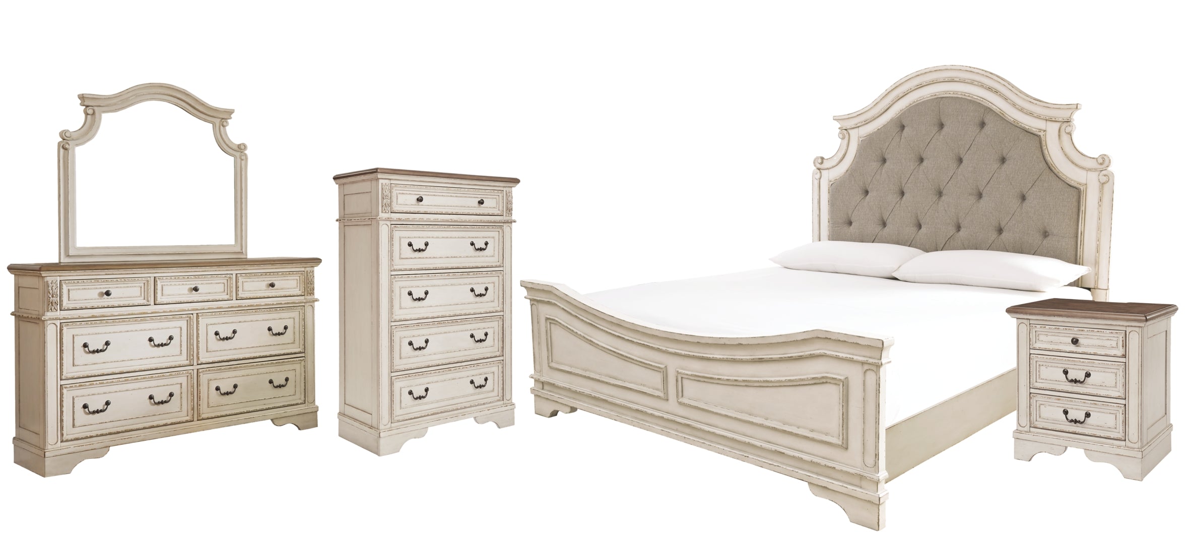 Realyn Beige Upholstered Bedroom Set