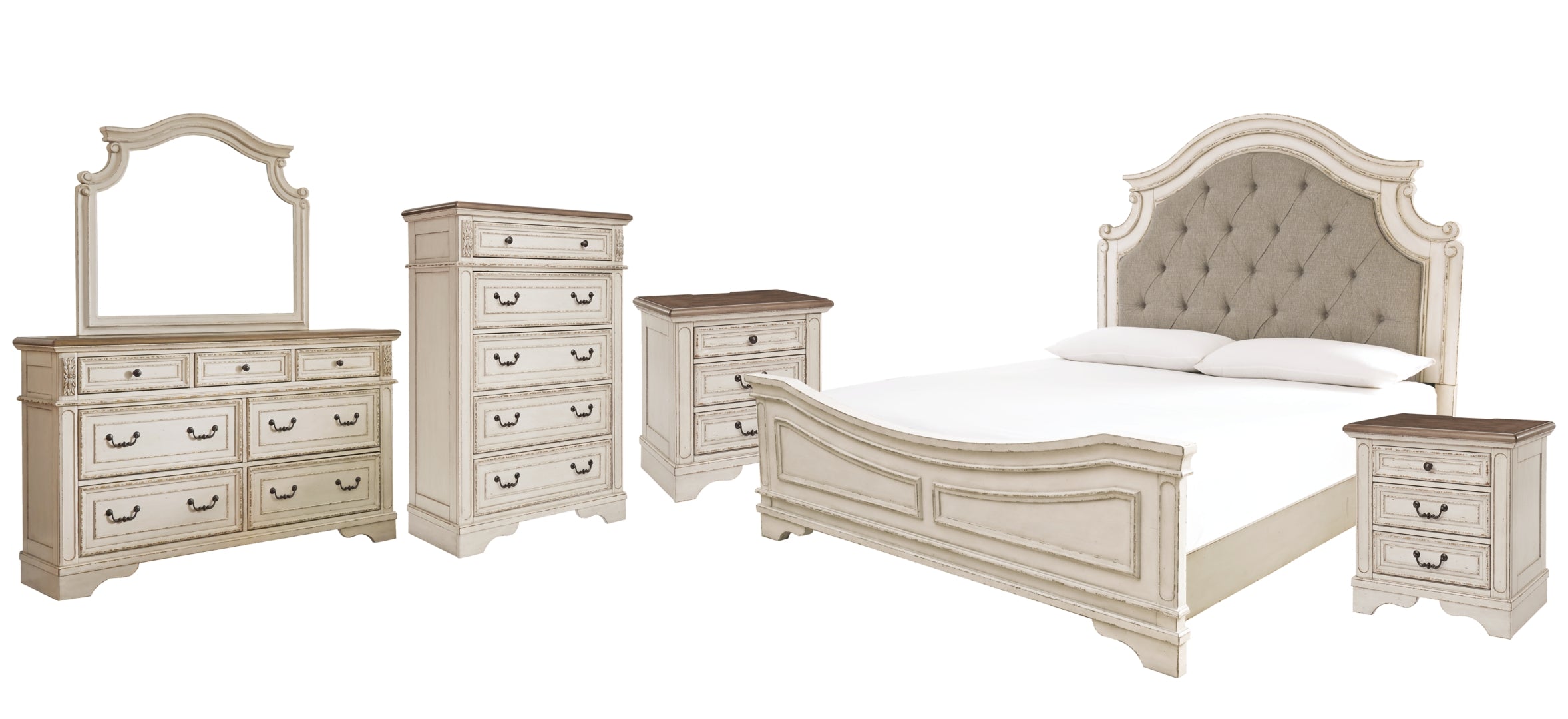 Realyn Beige Upholstered Bedroom Set