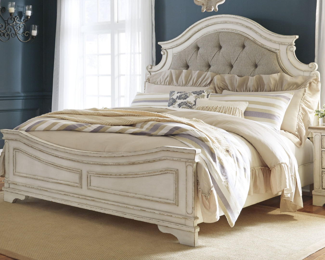 Realyn Beige Upholstered Bedroom Set