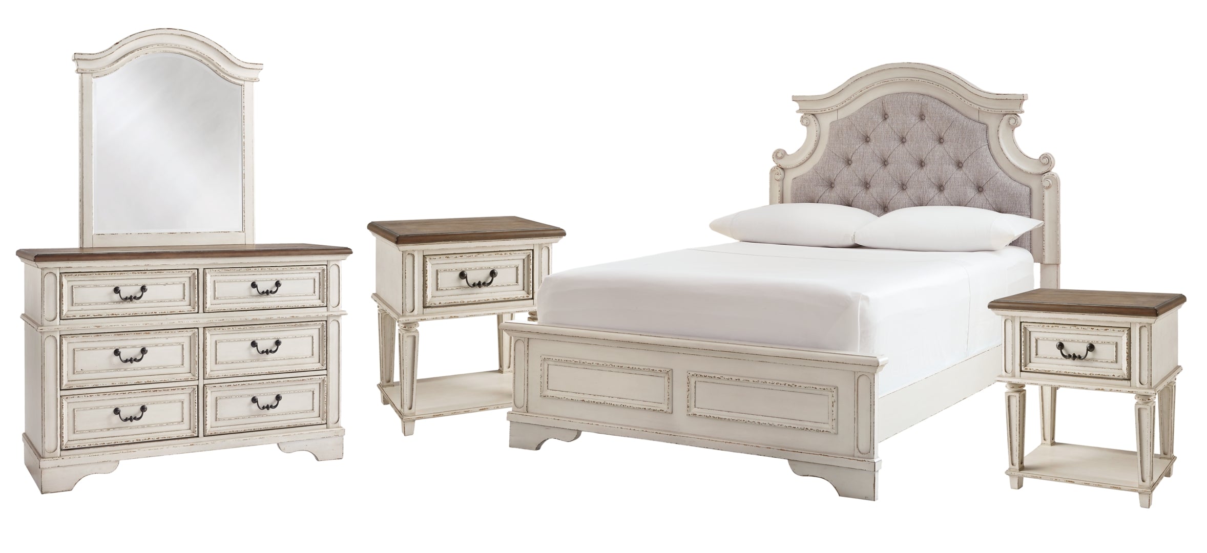 Realyn Beige Upholstered Bedroom Set