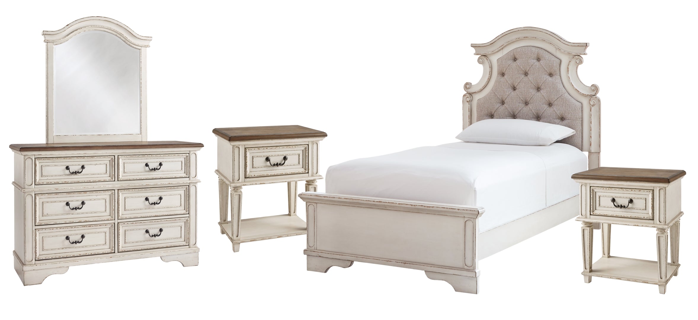 Realyn Beige Upholstered Bedroom Set