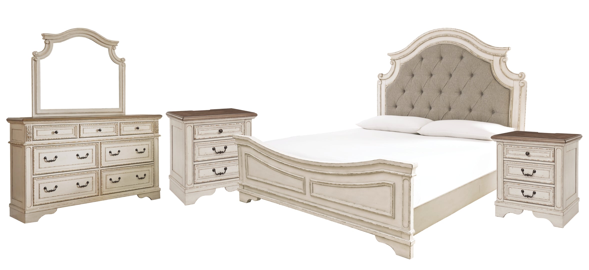 Realyn Beige Upholstered Bedroom Set