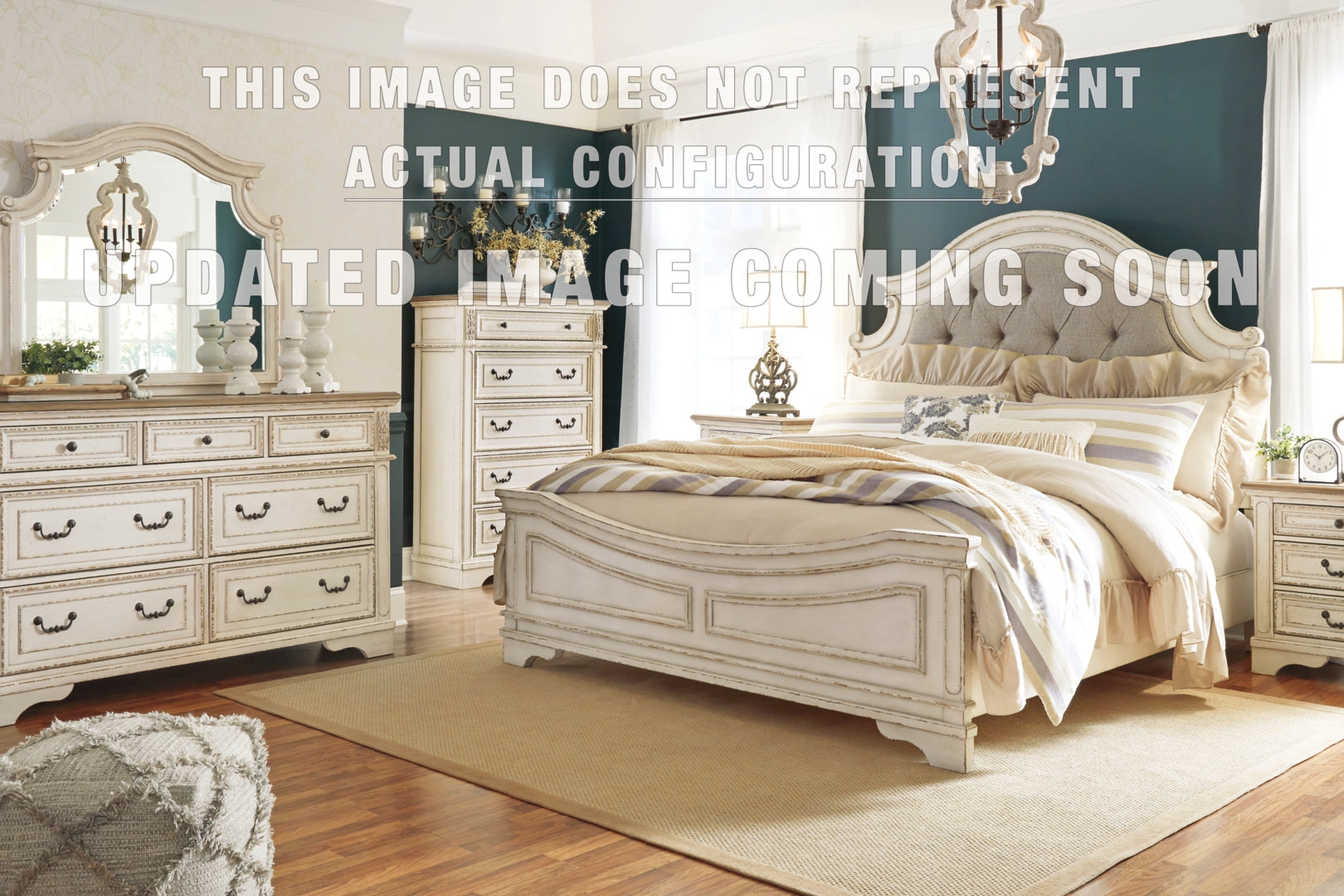 Realyn Beige Upholstered Bedroom Set