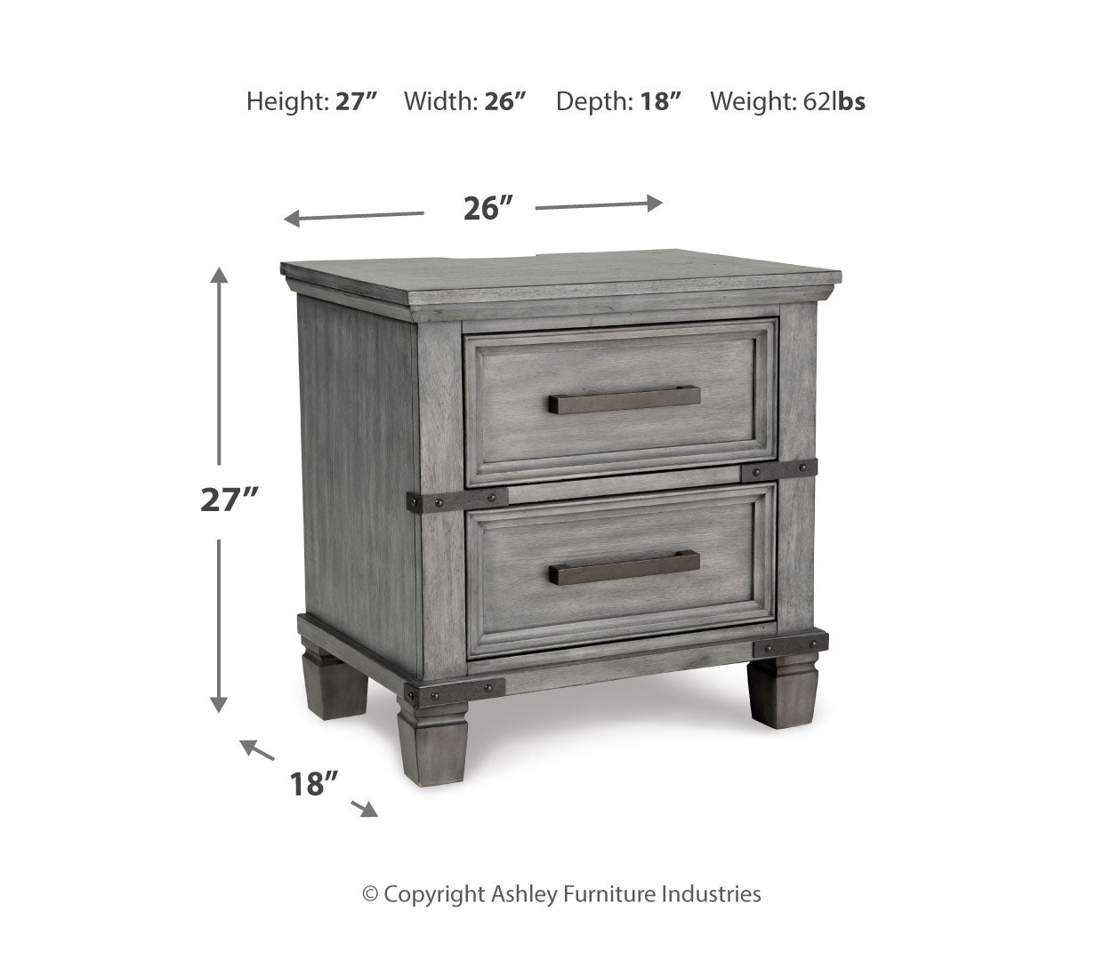 Russelyn Two Drawer Night Stand