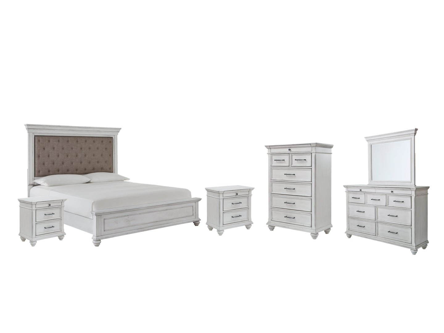 Kanwyn White Panel Bedroom Set