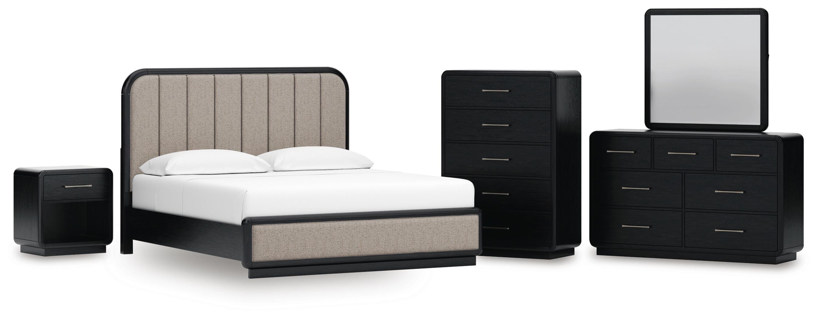 Rowanbeck Upholstered Panel Bed Bedroom Set